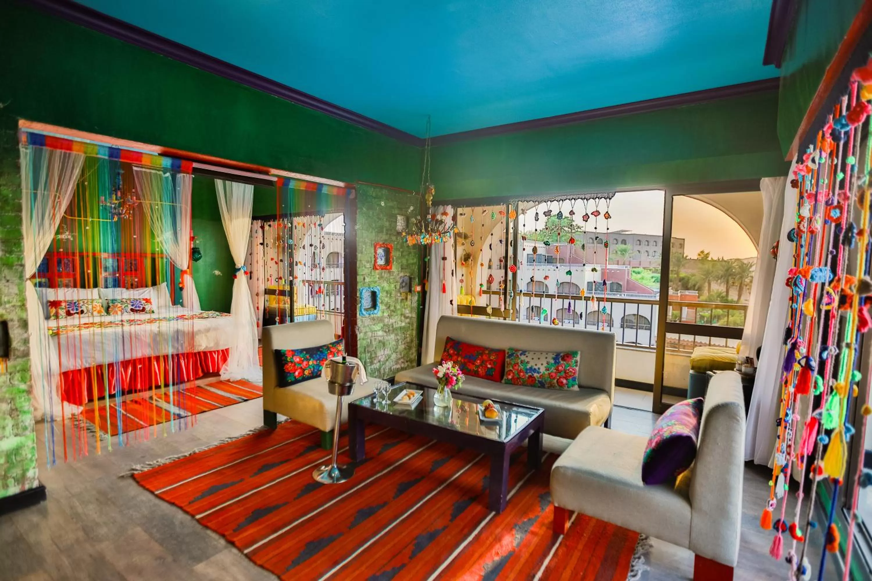 Seating area in Basma Hotel Aswan