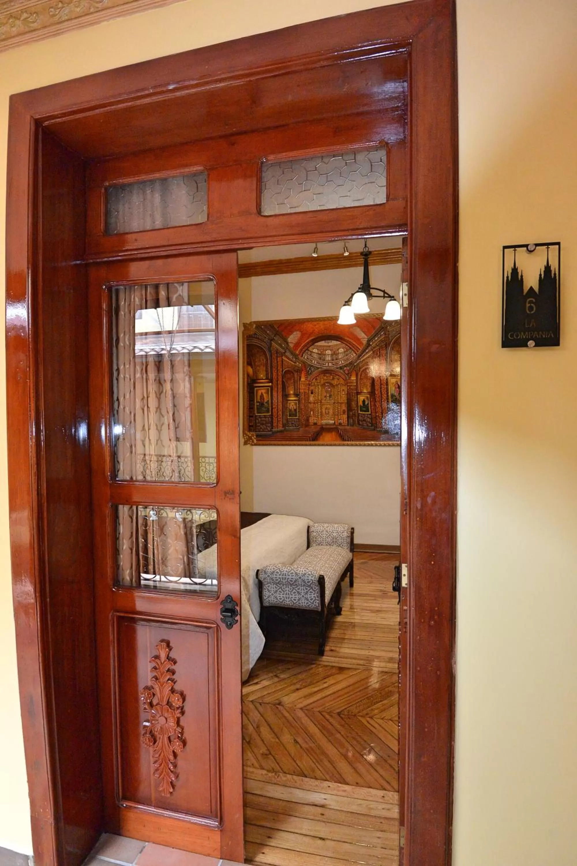 Decorative detail in Hotel La Basílica Quito