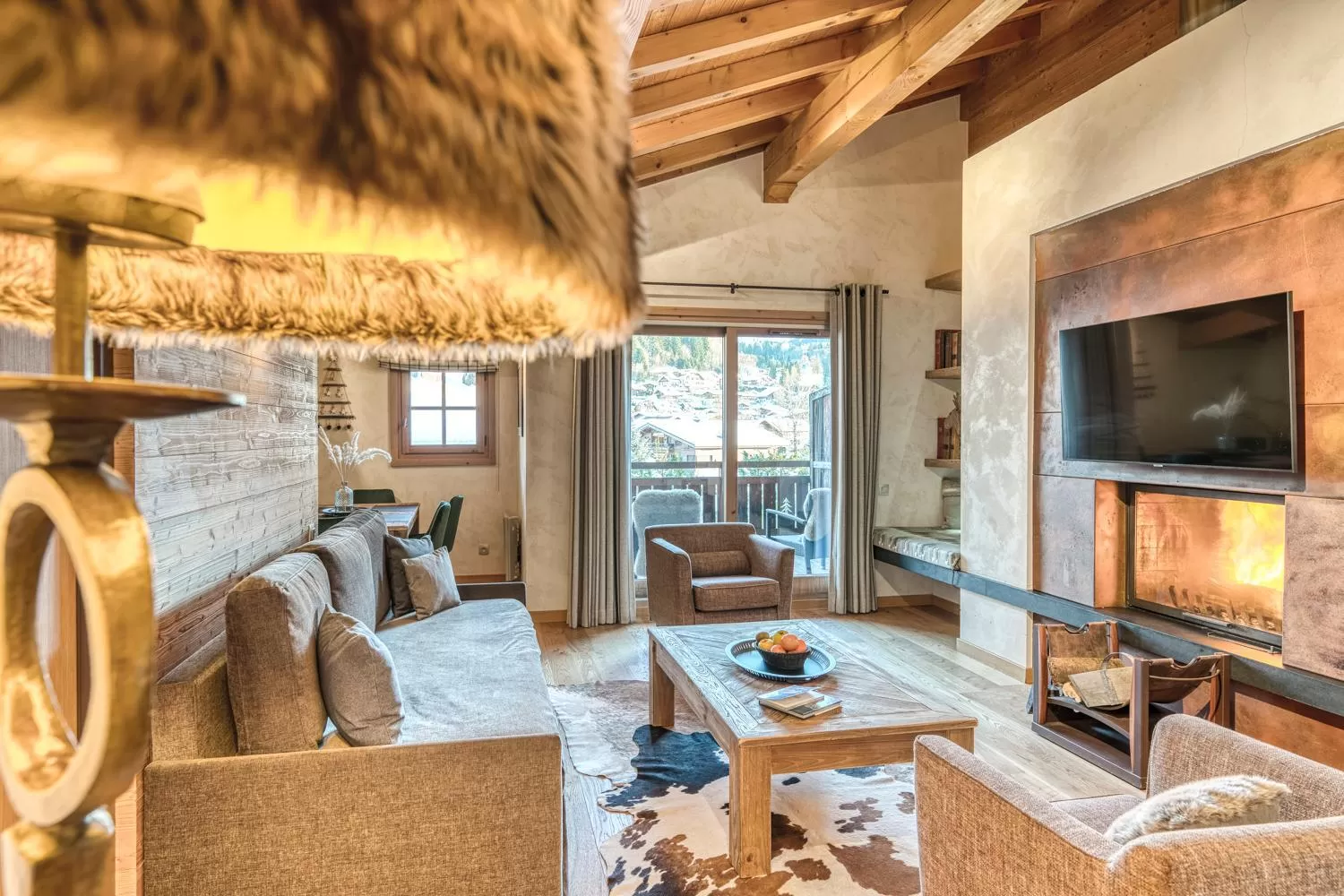 Living room in Les Loges Blanches Megève