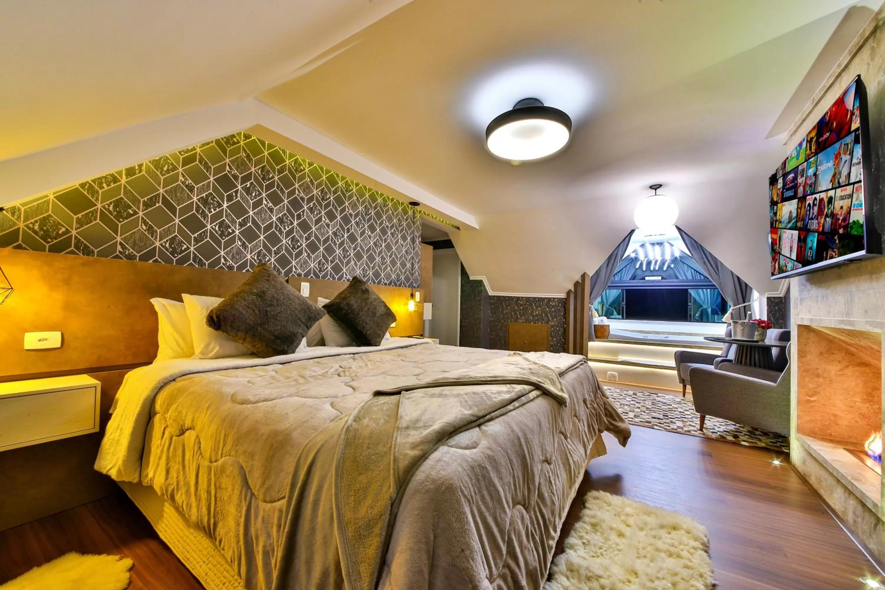 TV and multimedia, Bed in Caminho das Pedras Pousada de Charme