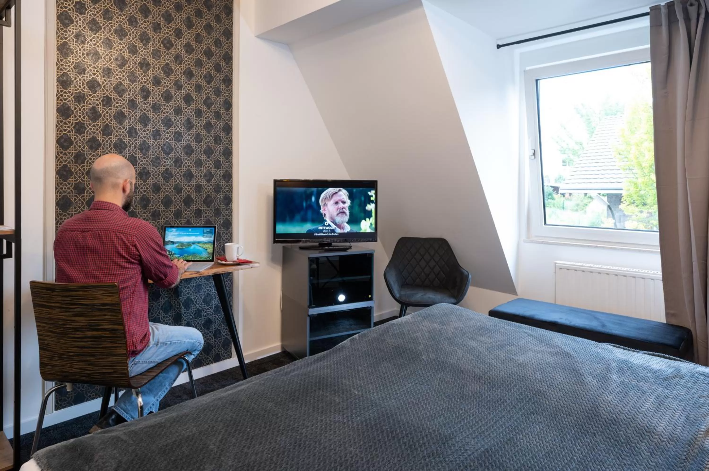 Bed in Hotel Burgblick