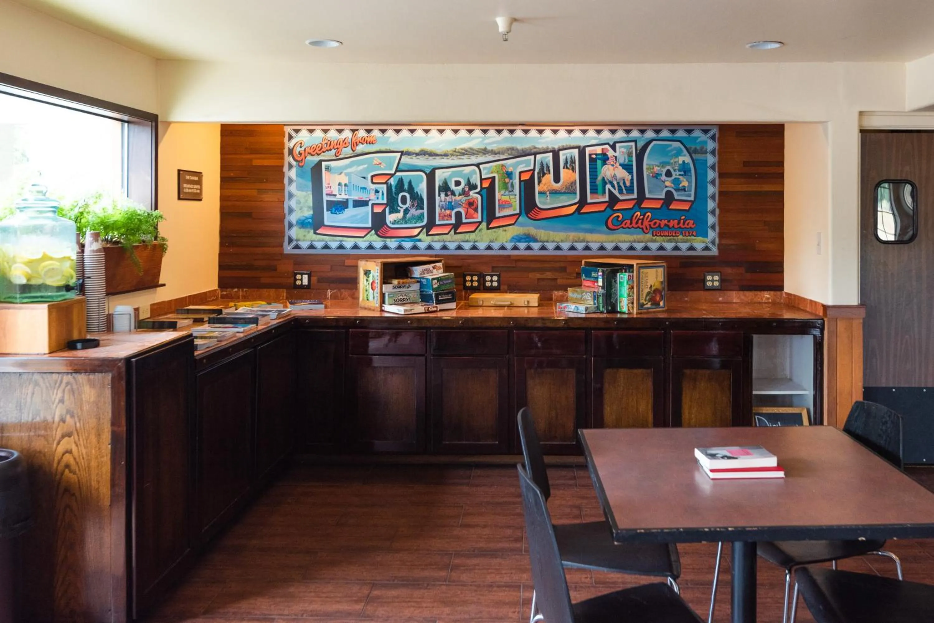 Game Room in The Redwood Riverwalk, a boutique hotel