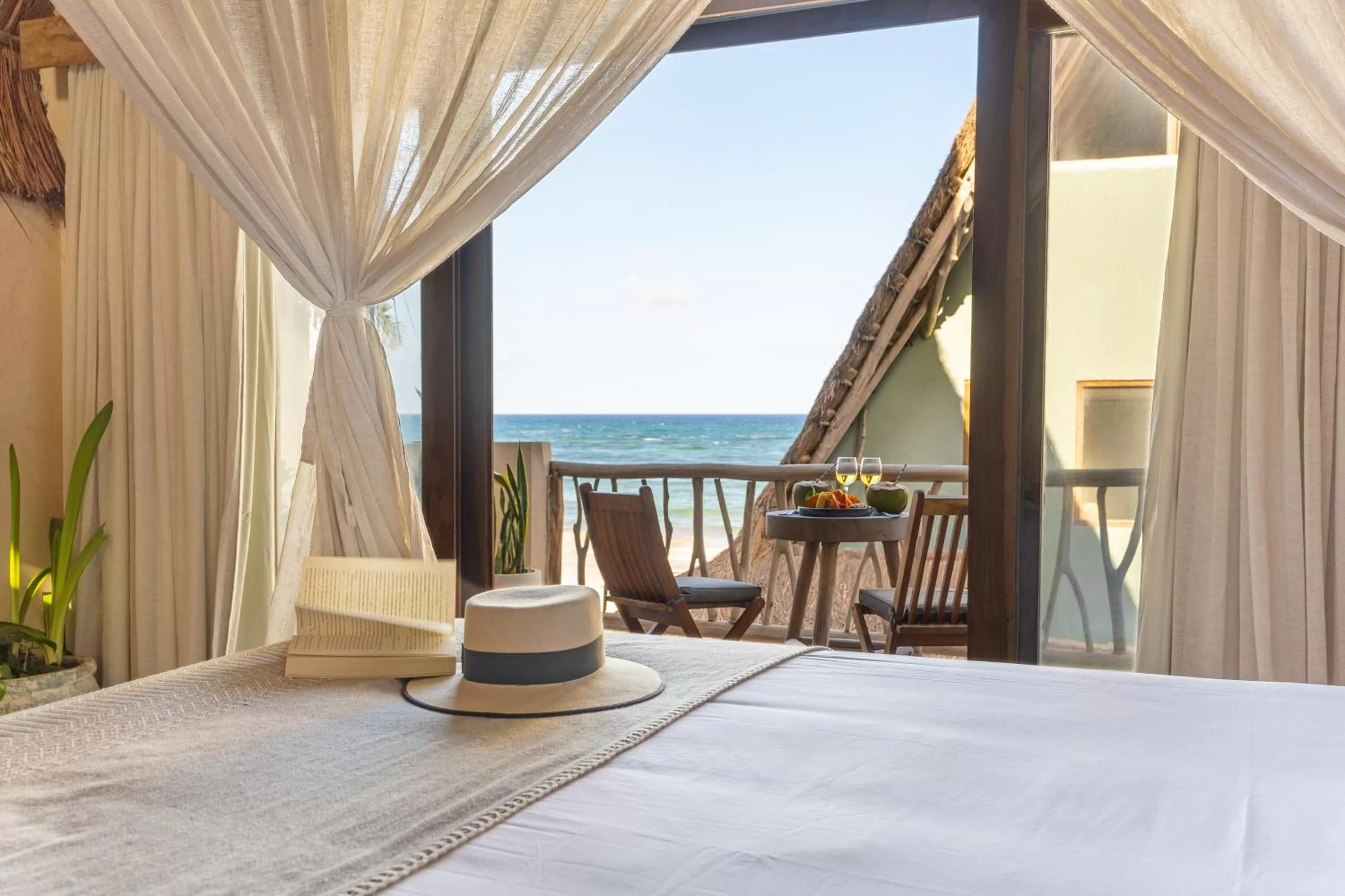 Bed in Ahau Tulum - Beachfront Hotel