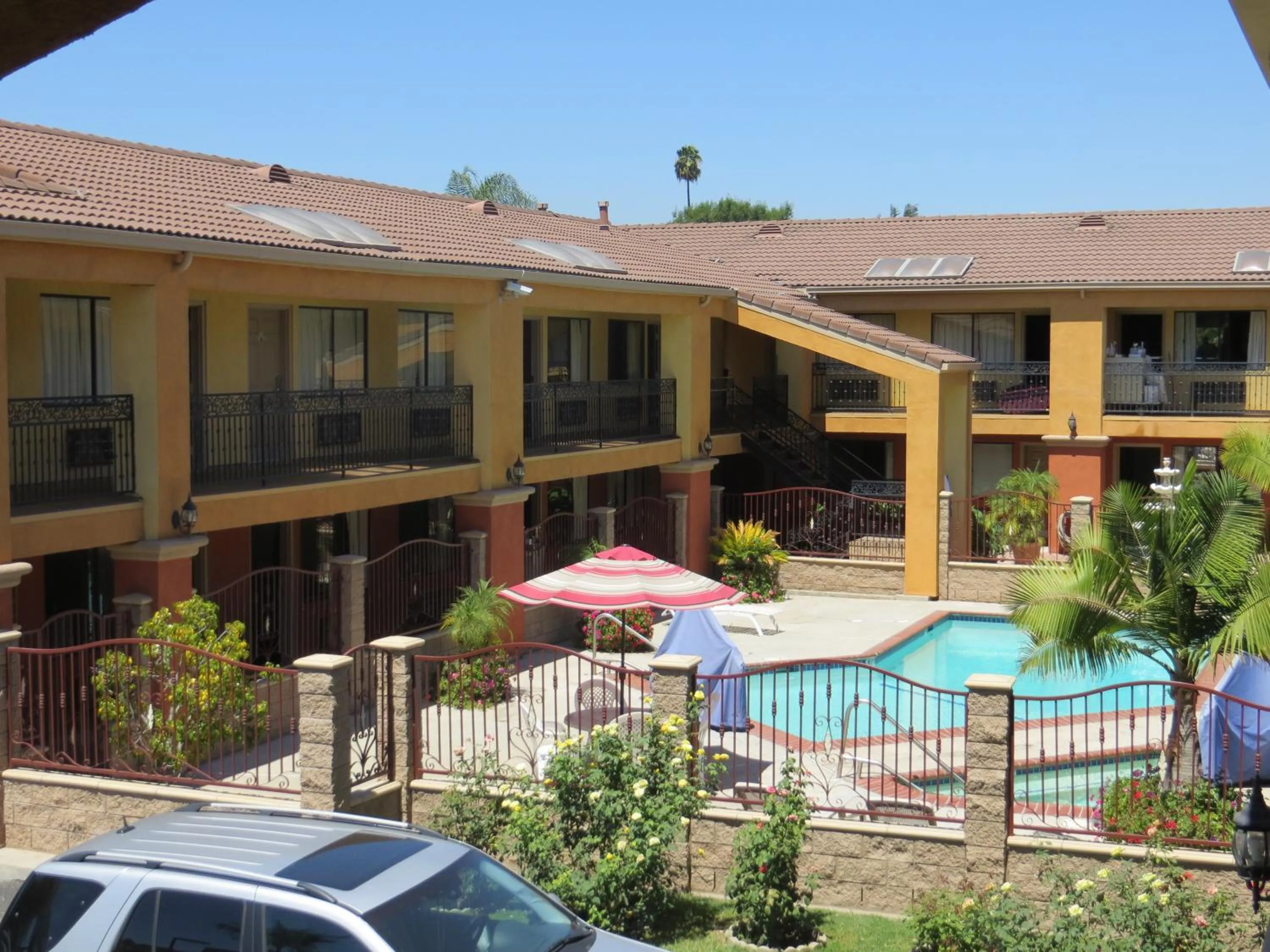 Pool view in Azusa Inn