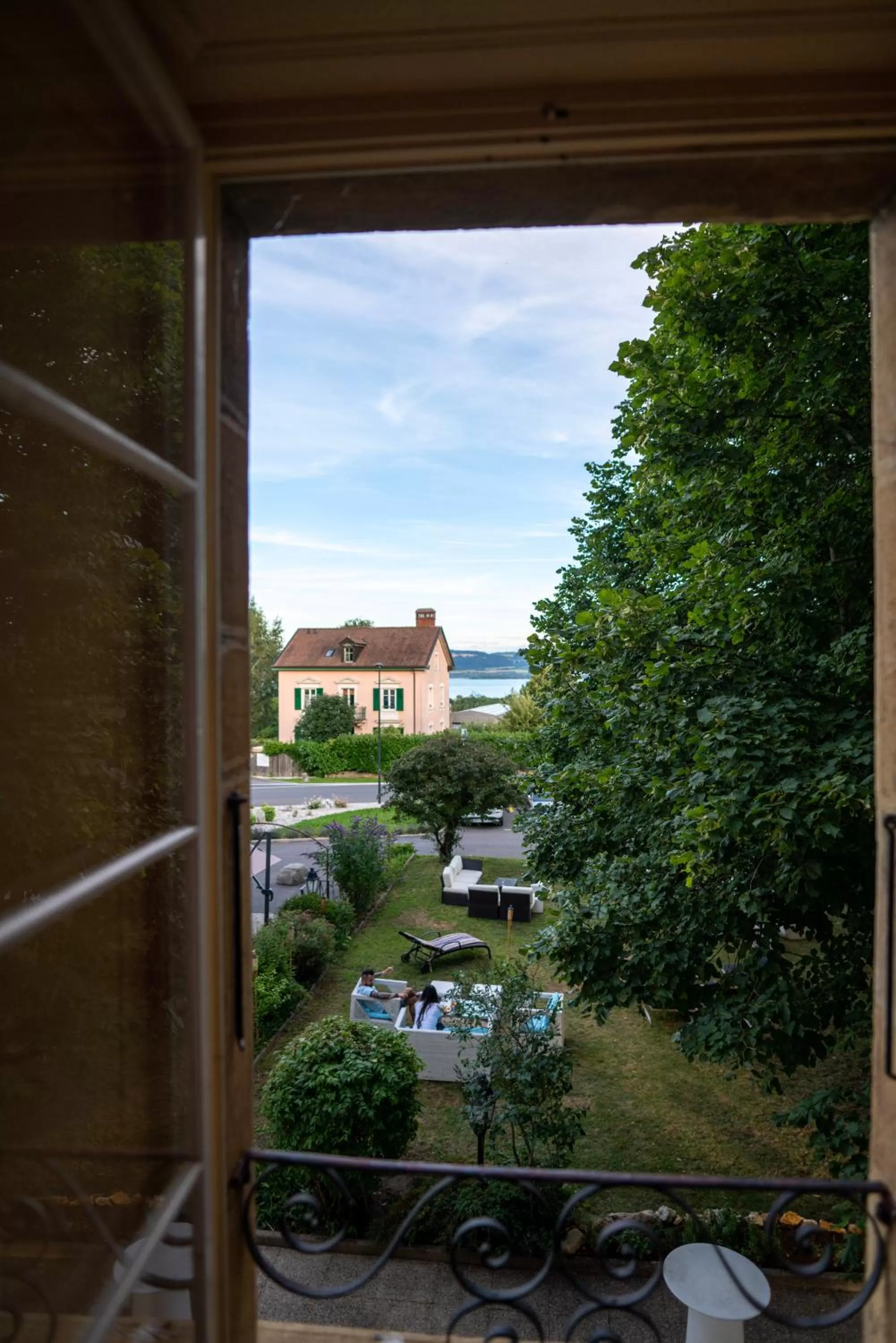 Garden view in Hôtel Restaurant Bellevue