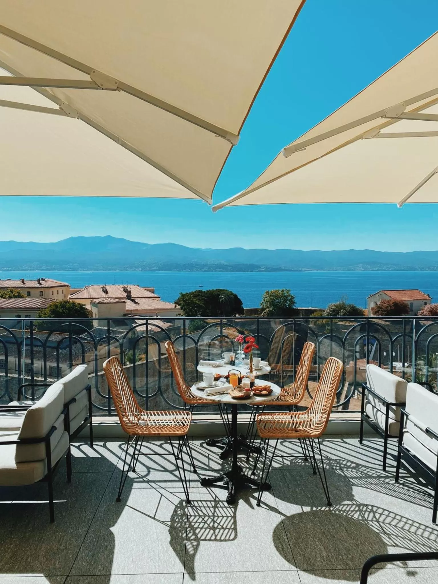 Patio in Hotel San Carlu Citadelle Ajaccio