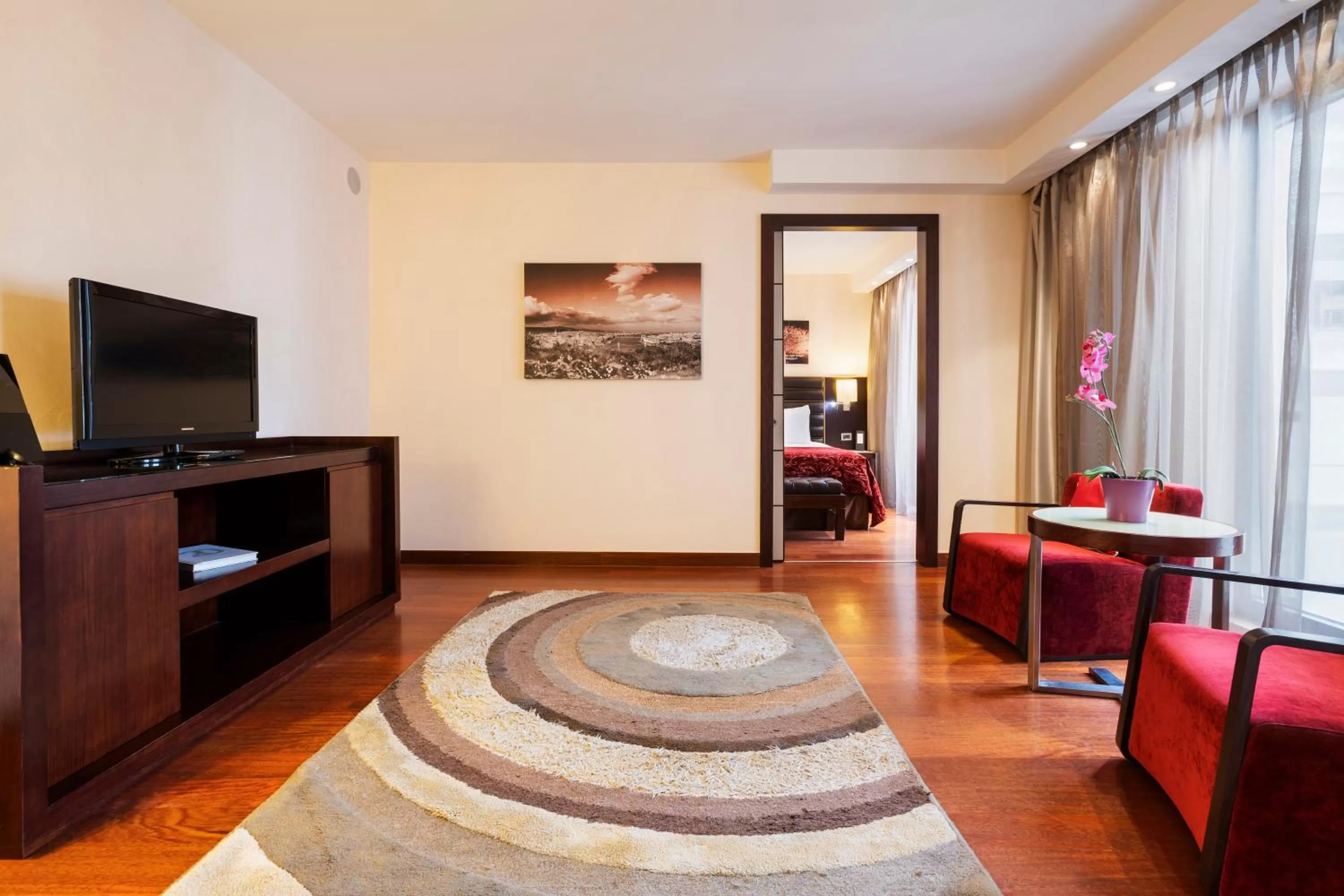 Living room, Bed in Exe Budapest Center