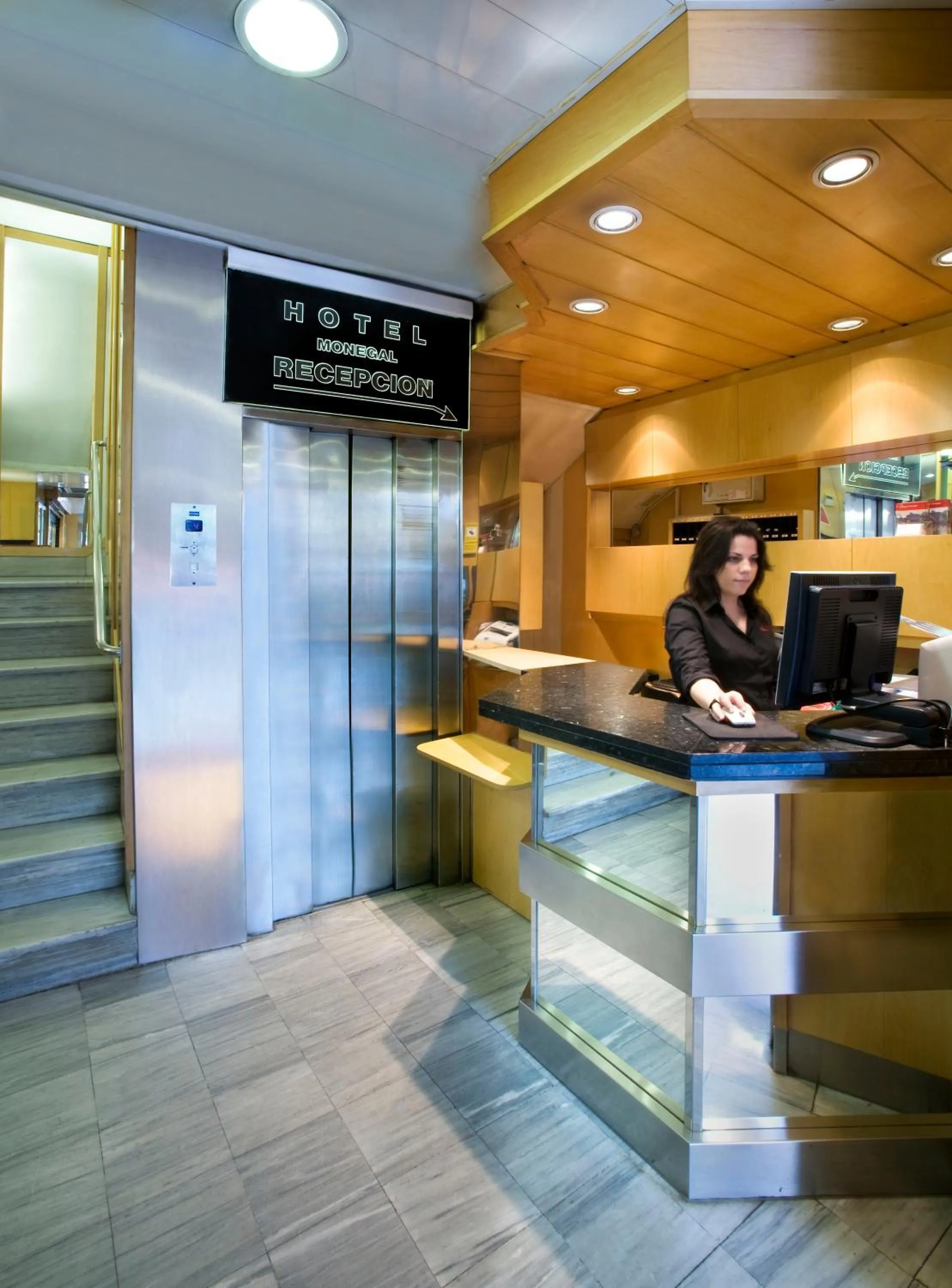 Lobby or reception in Hotel Monegal