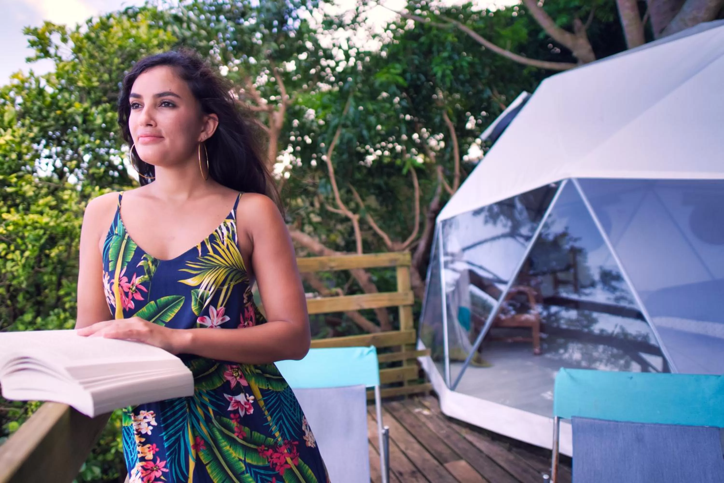 People in Bubble Dome Village