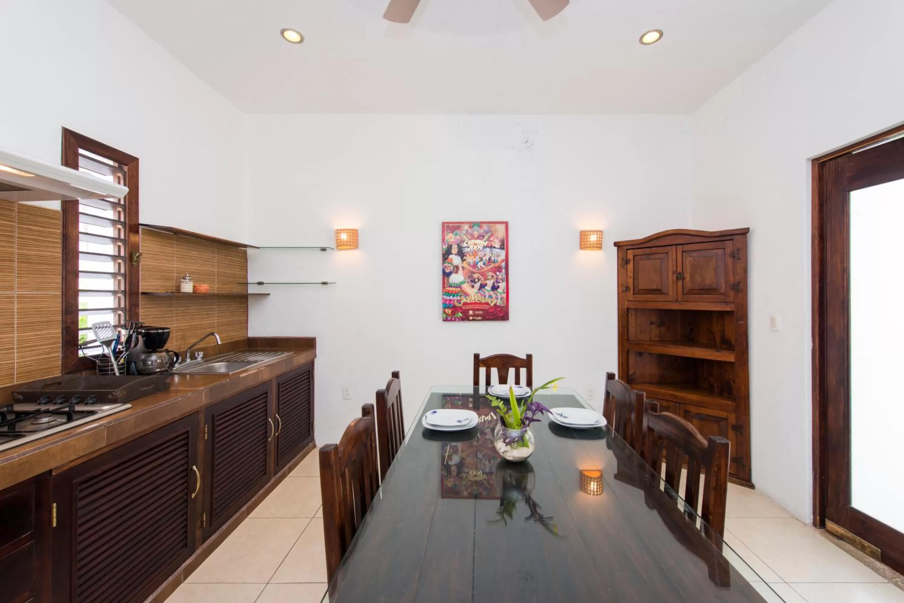 Kitchen or kitchenette in Villas El Encanto Cozumel