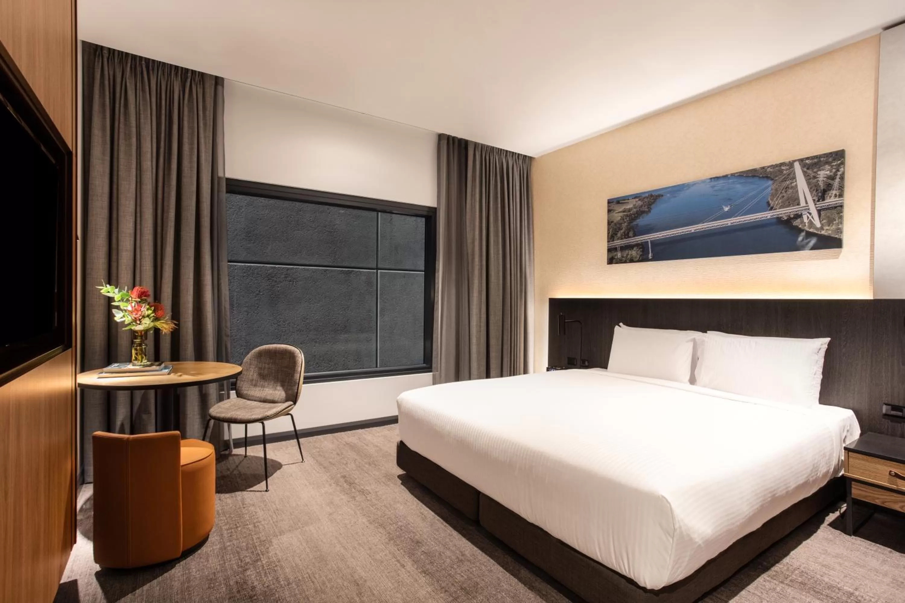 Bed in Mövenpick Hotel Hobart