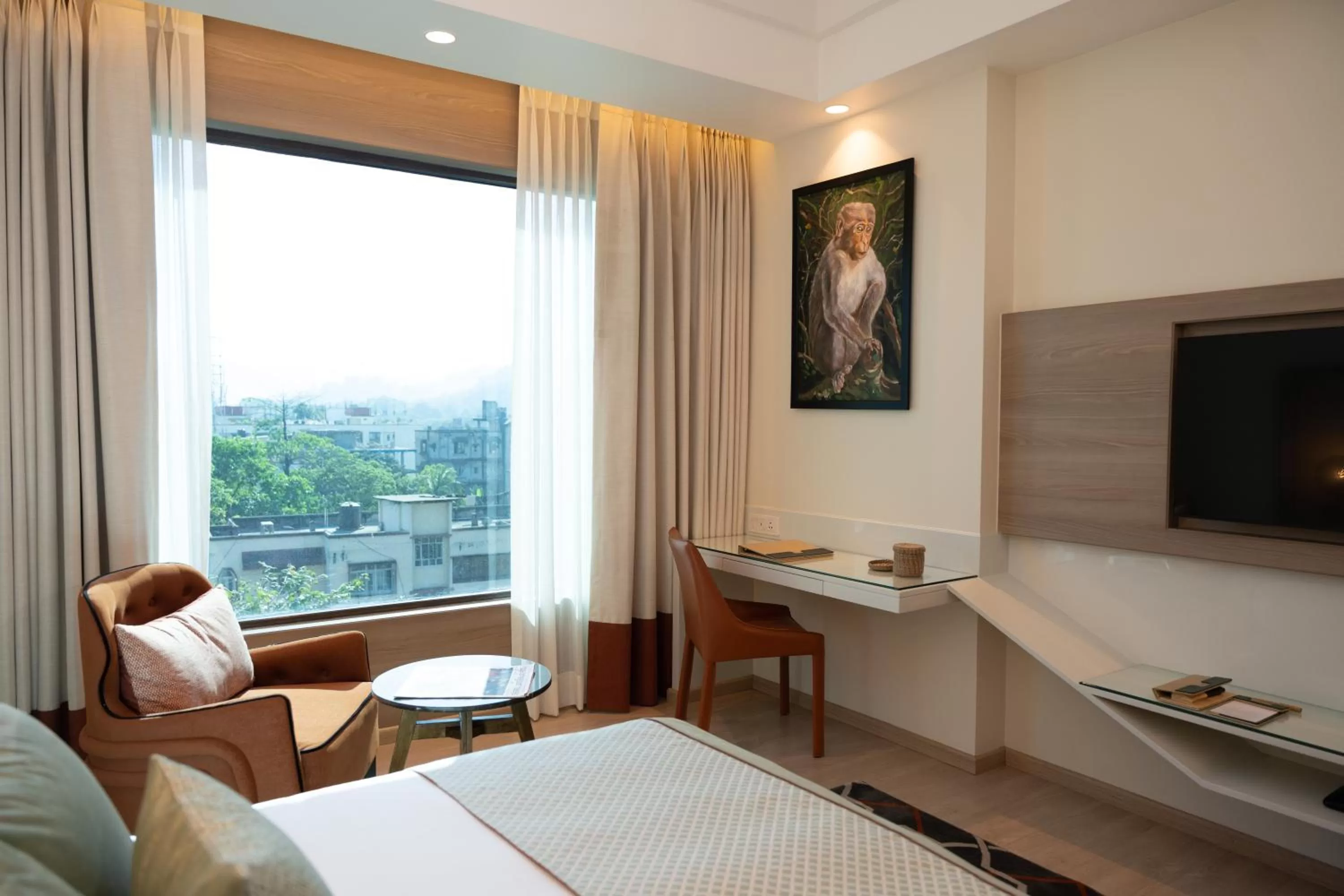 View (from property/room), Bed in The Greenwood Guwahati - A Luxury Boutique Hotel