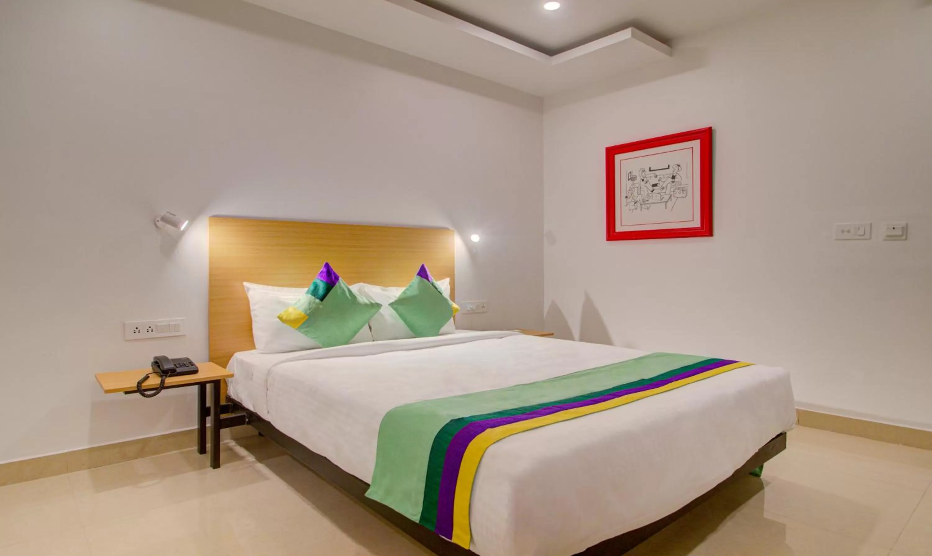 Bedroom, Bed in Treebo De Alphabet Kondapur