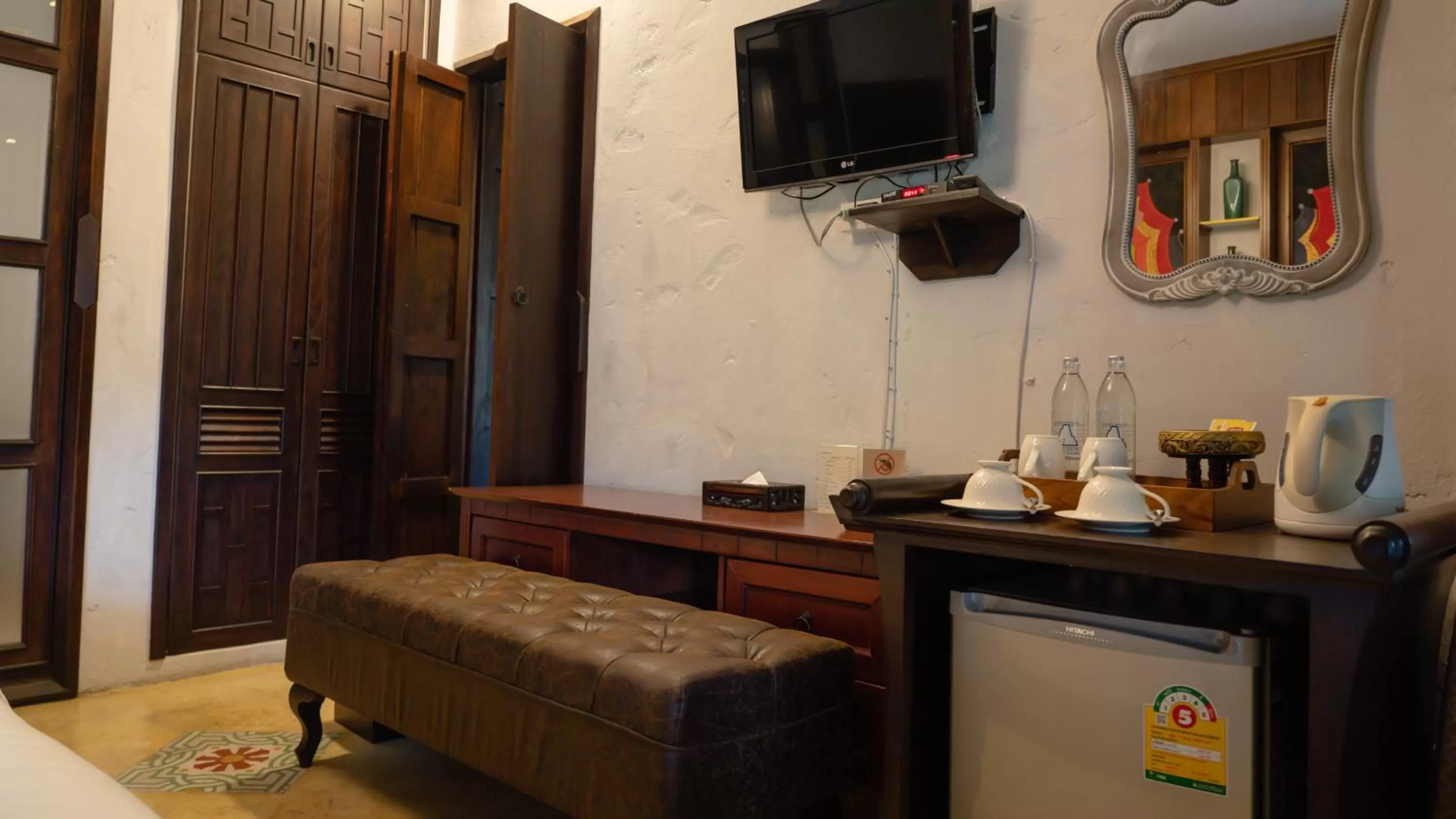 Decorative detail, TV/Entertainment Center in Cheva Gallery Boutique Hotel