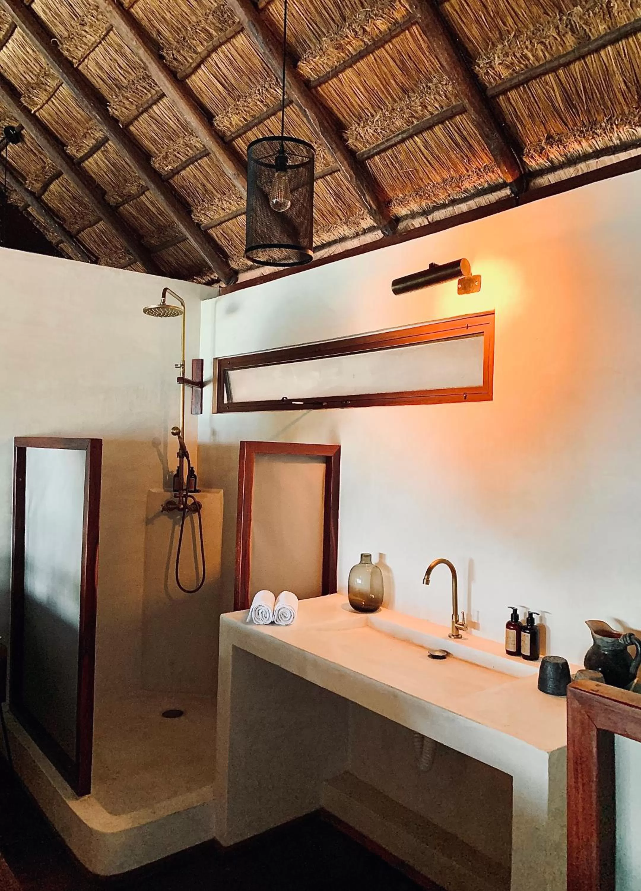 Shower in Libelula Tulum Beachfront Hotel