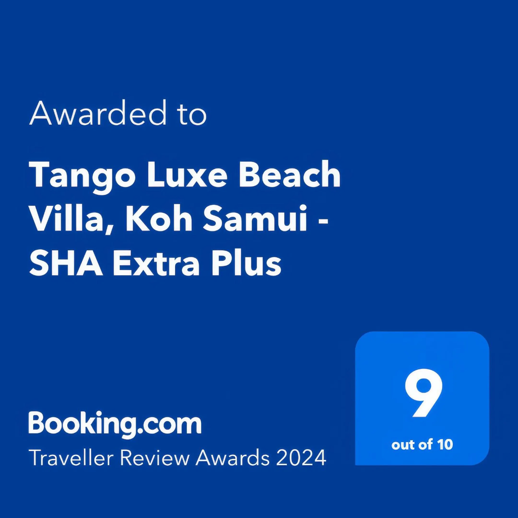 Certificate/Award in Tango Luxe Beach Villa, Koh Samui