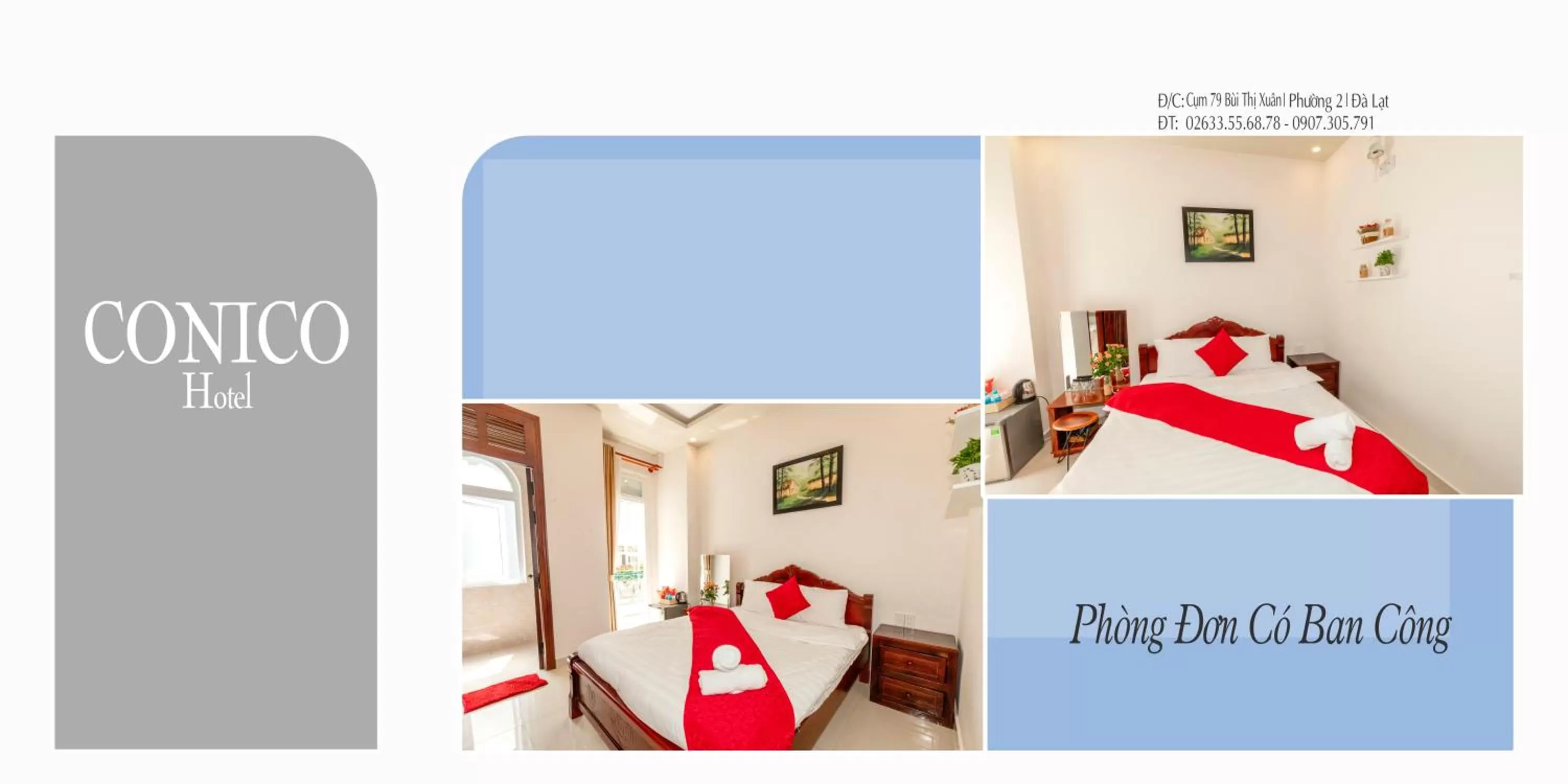 Floor plan, Bed in Conico Đà Lạt Hotel
