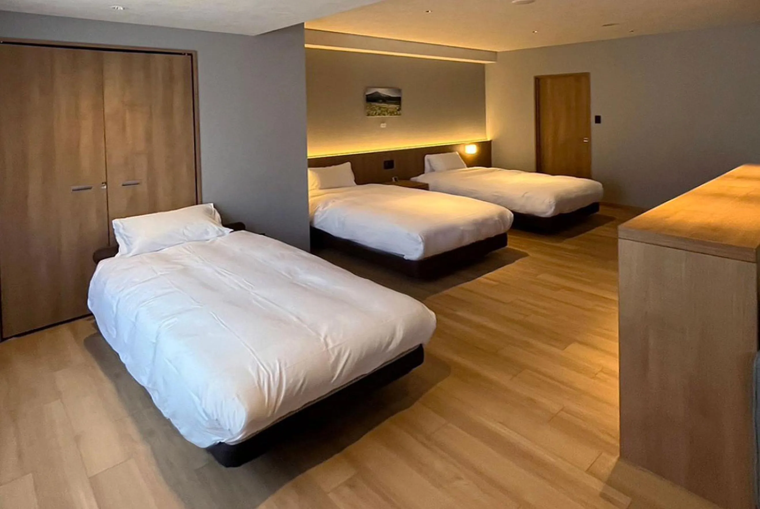 Bed in Higashikawa Asahidake Onsen Hotel Bear Monte