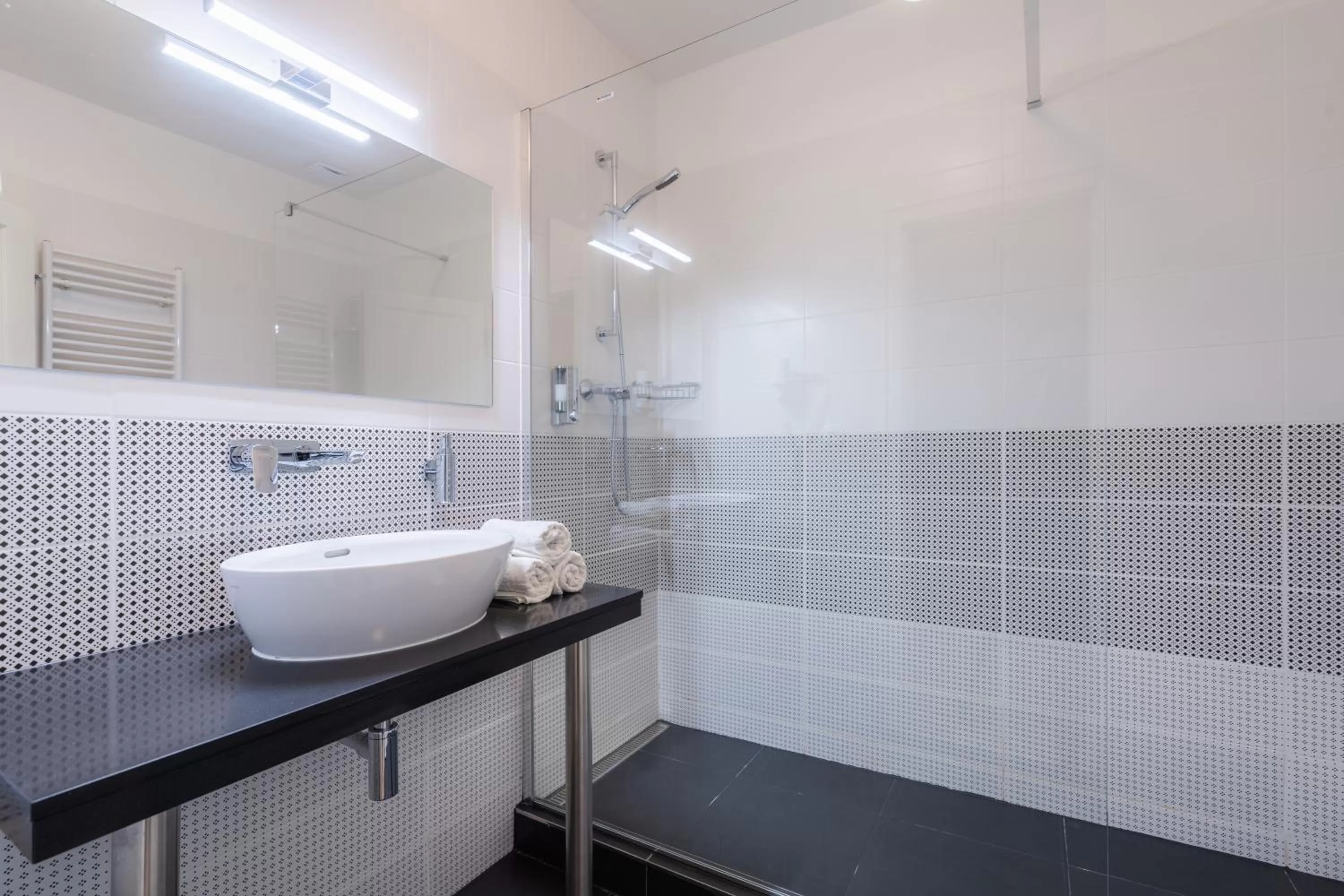 Shower in EA ApartHotel Melantrich