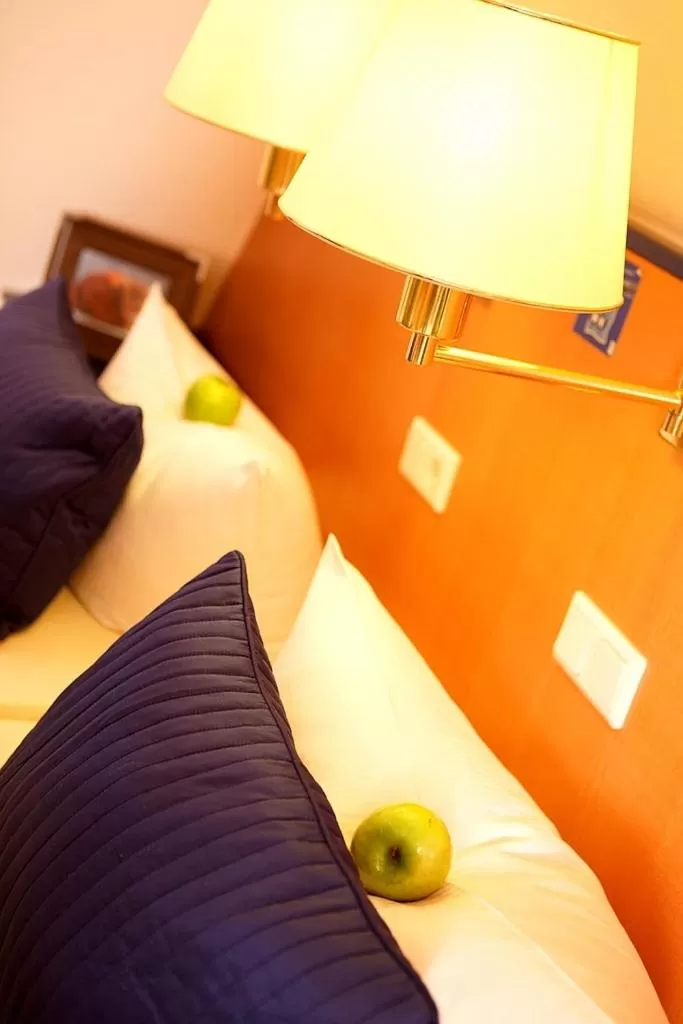 Bed in Rheinhotel Vier Jahreszeiten Bad Breisig