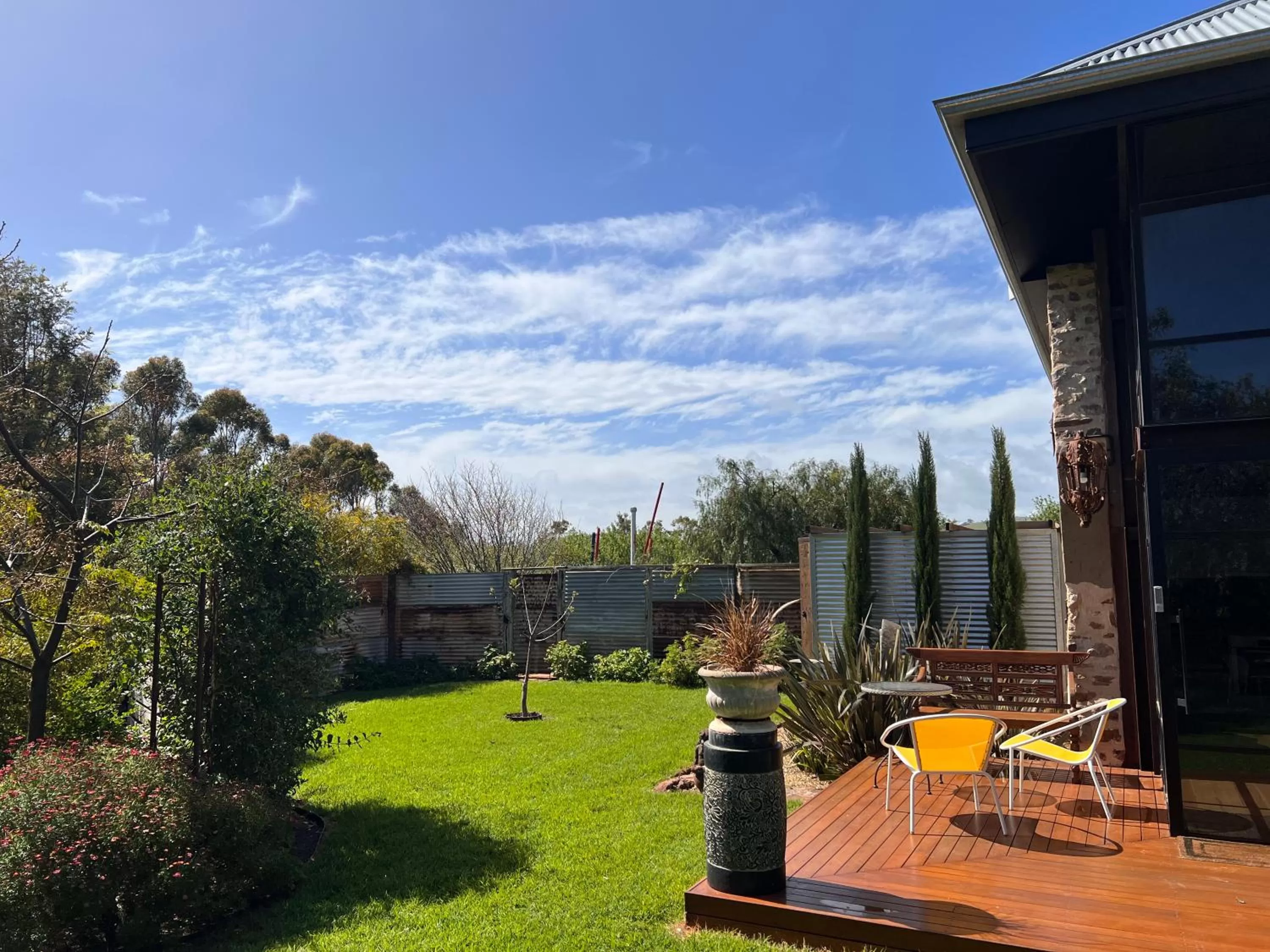 Garden view in The Old Chaff Mill Organic Vineyard Retreat