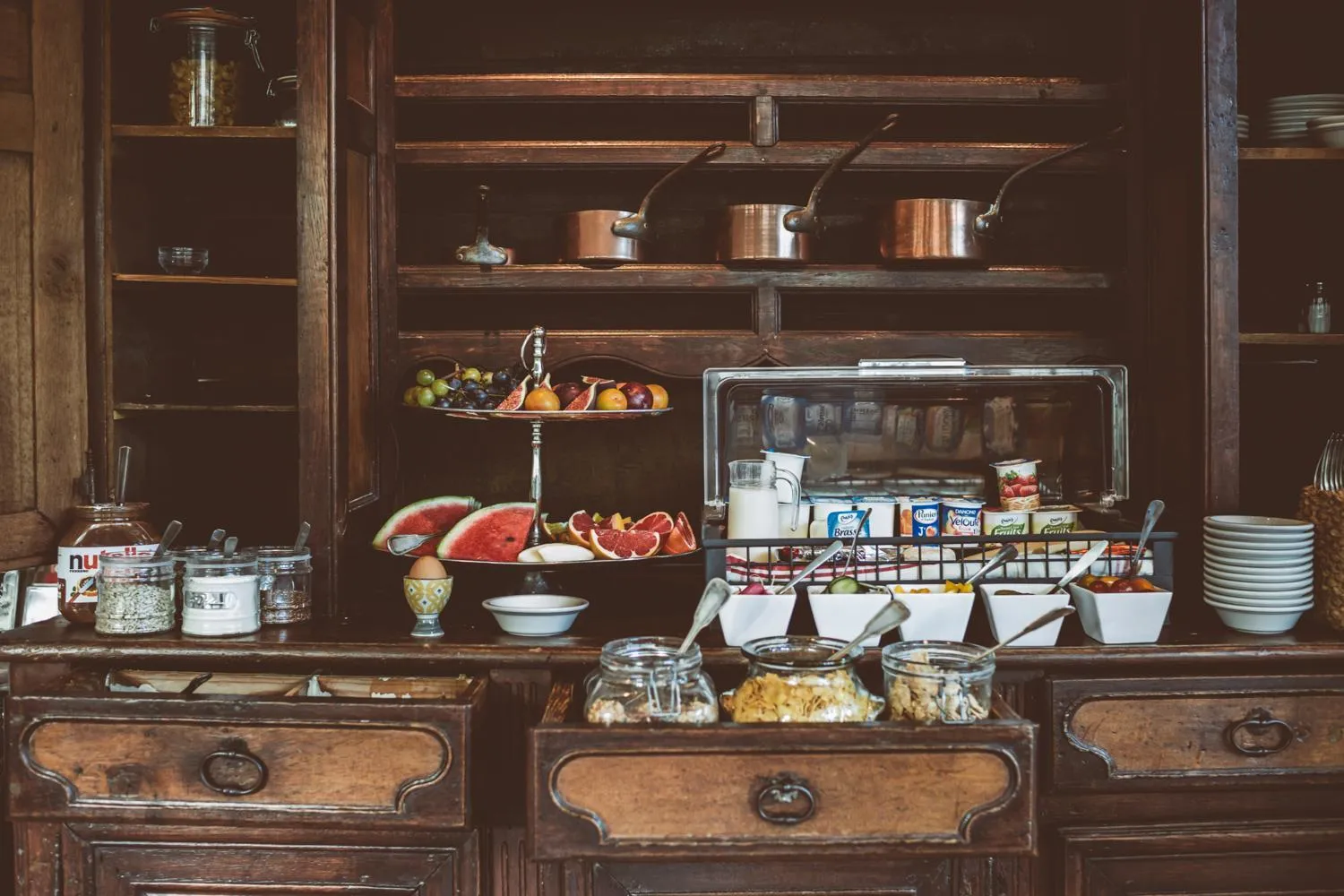 Buffet breakfast in Hotel Le Ponteil