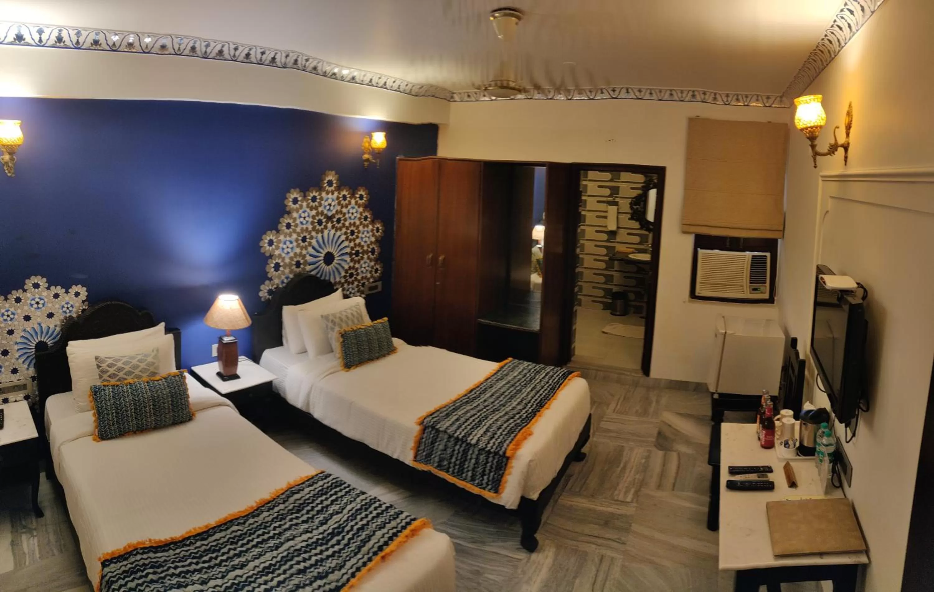 Photo of the whole room, Bed in Laxmi Palace Heritage Boutique Hotel