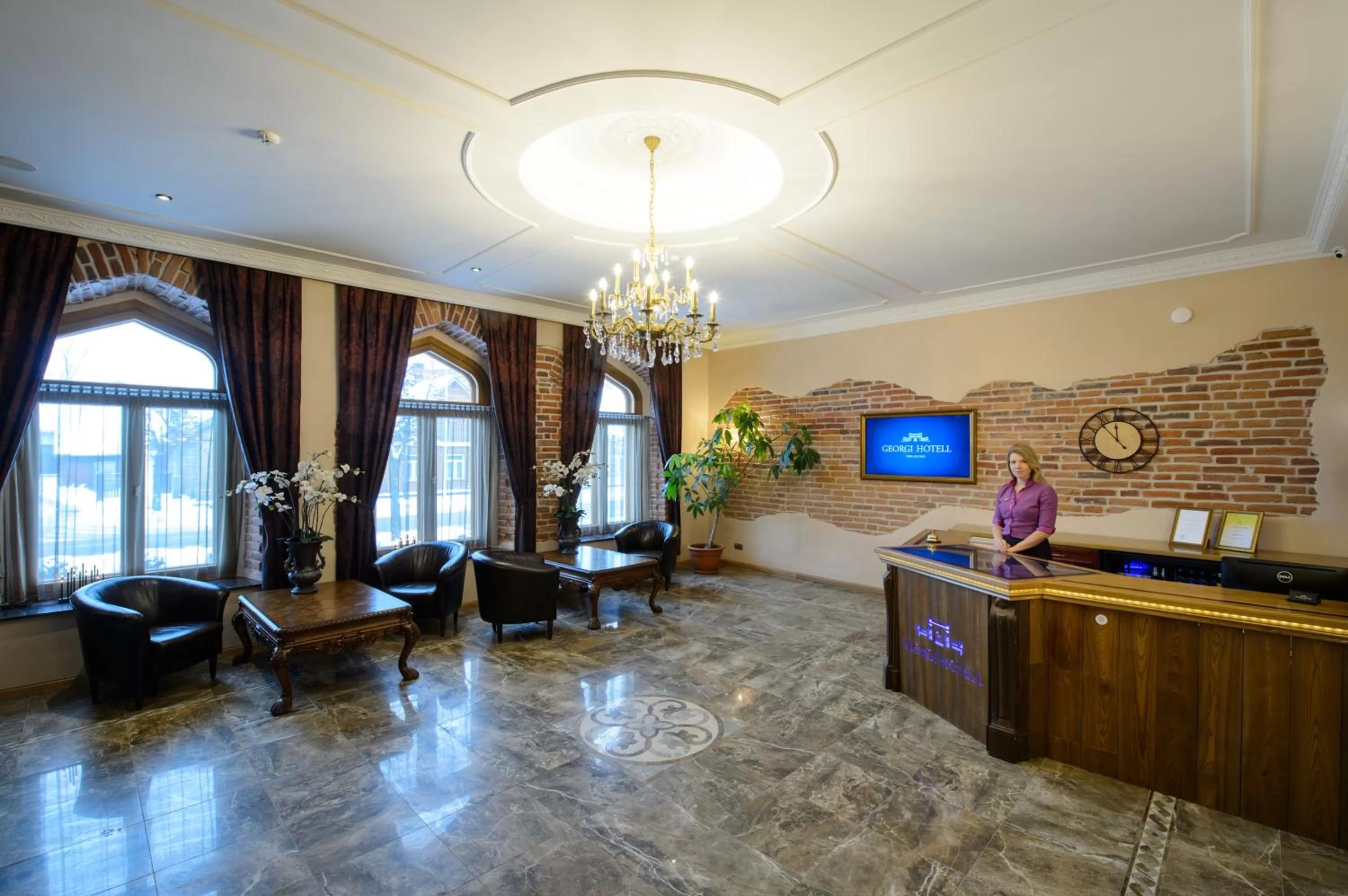 Lobby or reception in Georgi Hotell