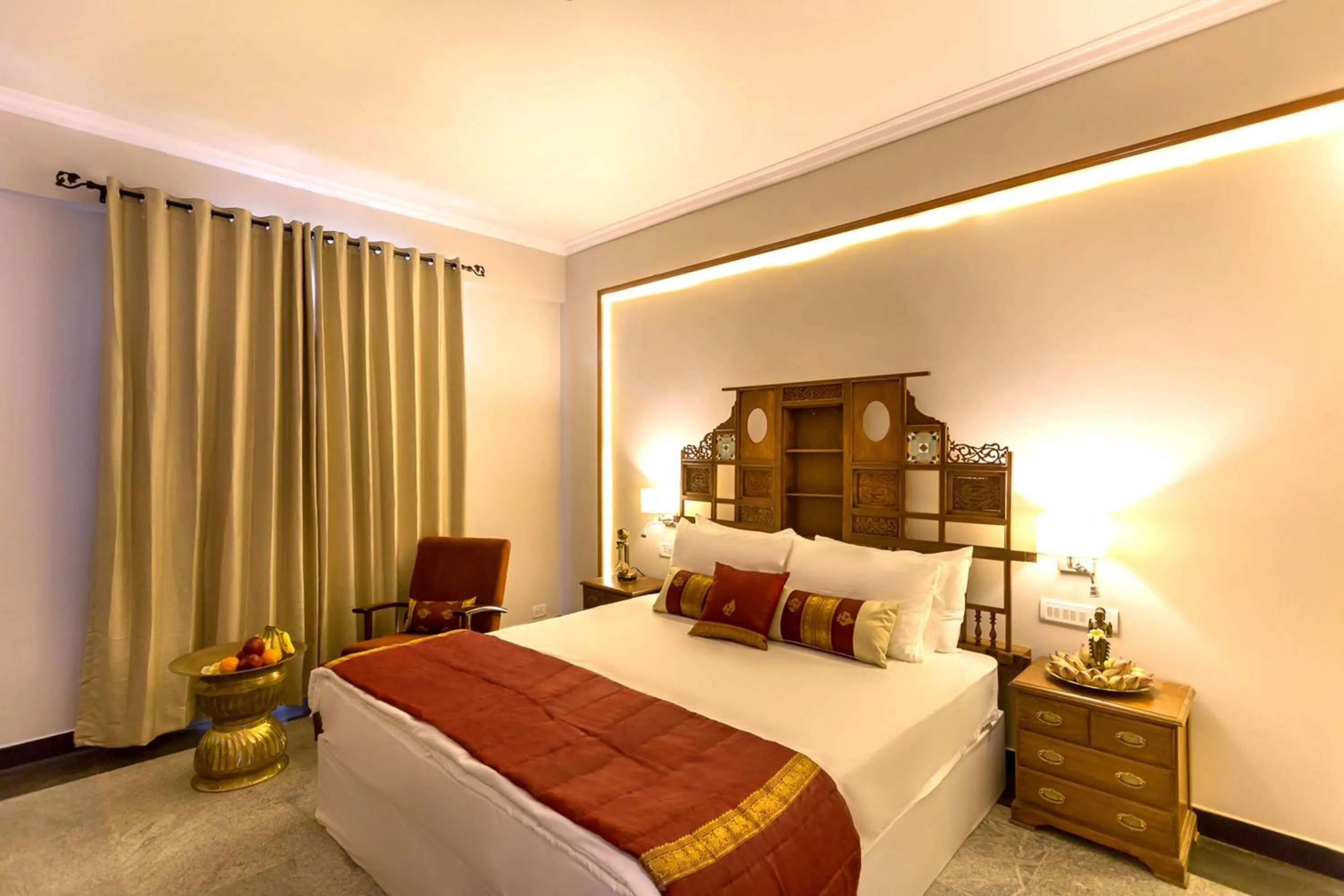 Bed in Svatma - A Luxury Heritage Resort