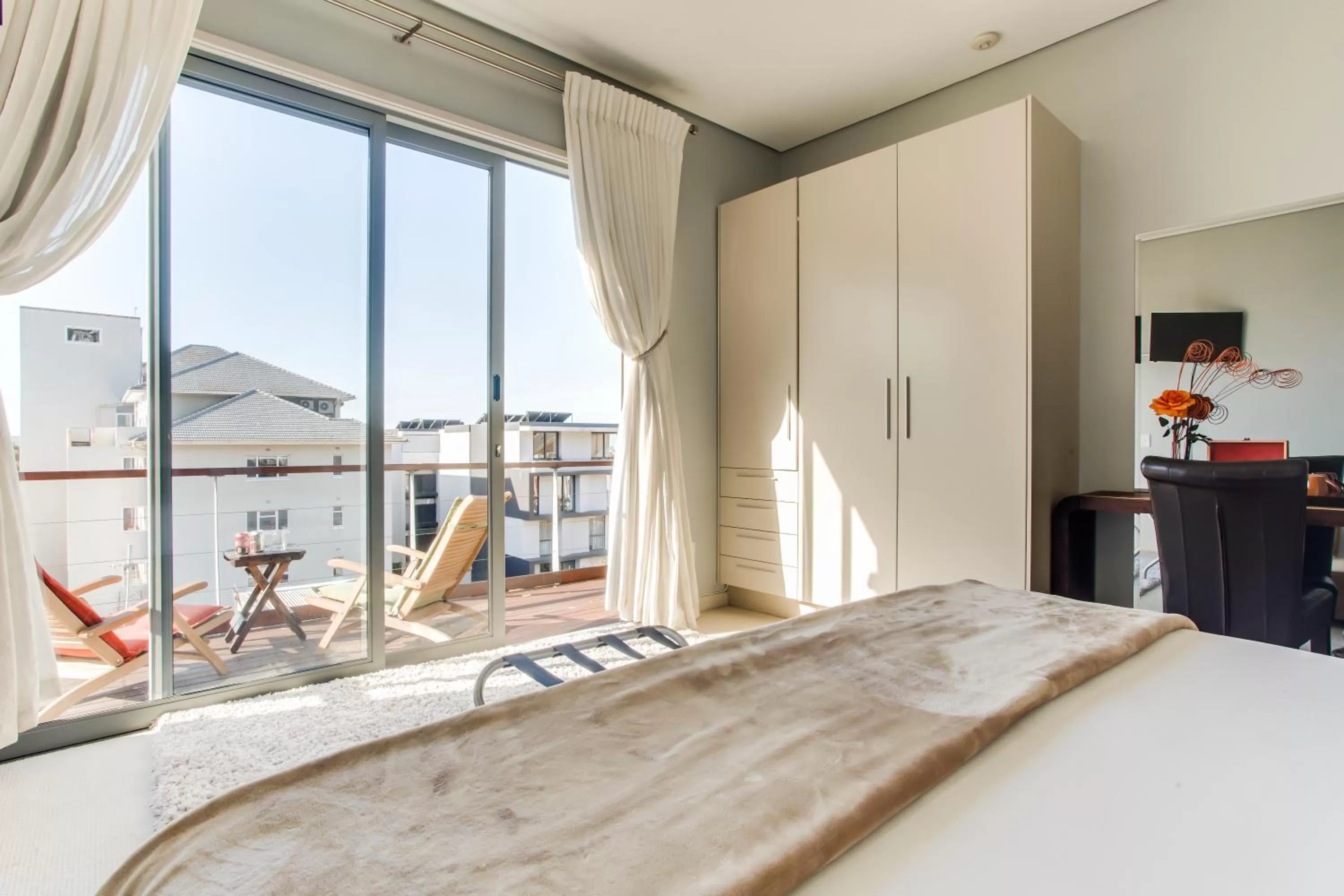 View (from property/room), Bed in The One 8 Hotel in Green Point - Solar Power