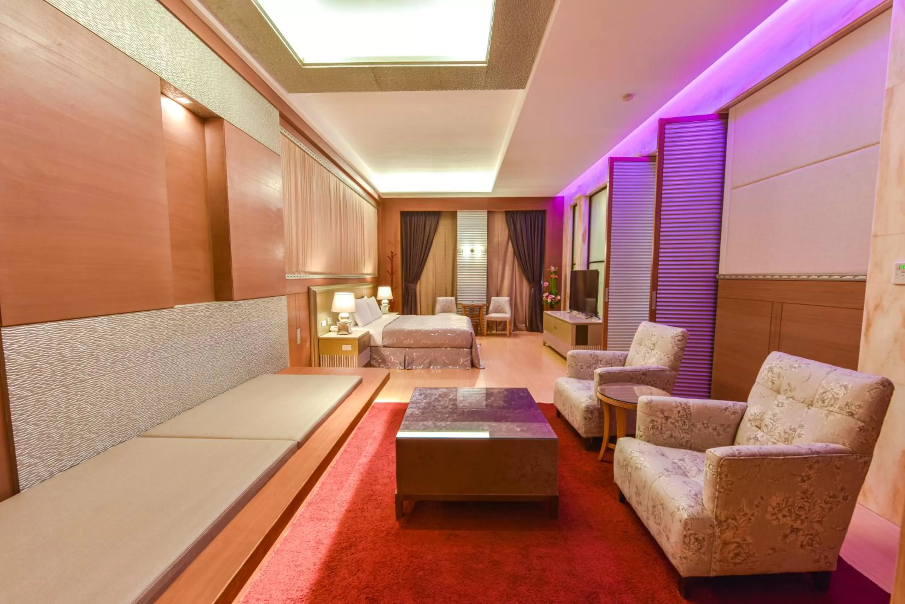 Seating Area in Purple Garden Motel