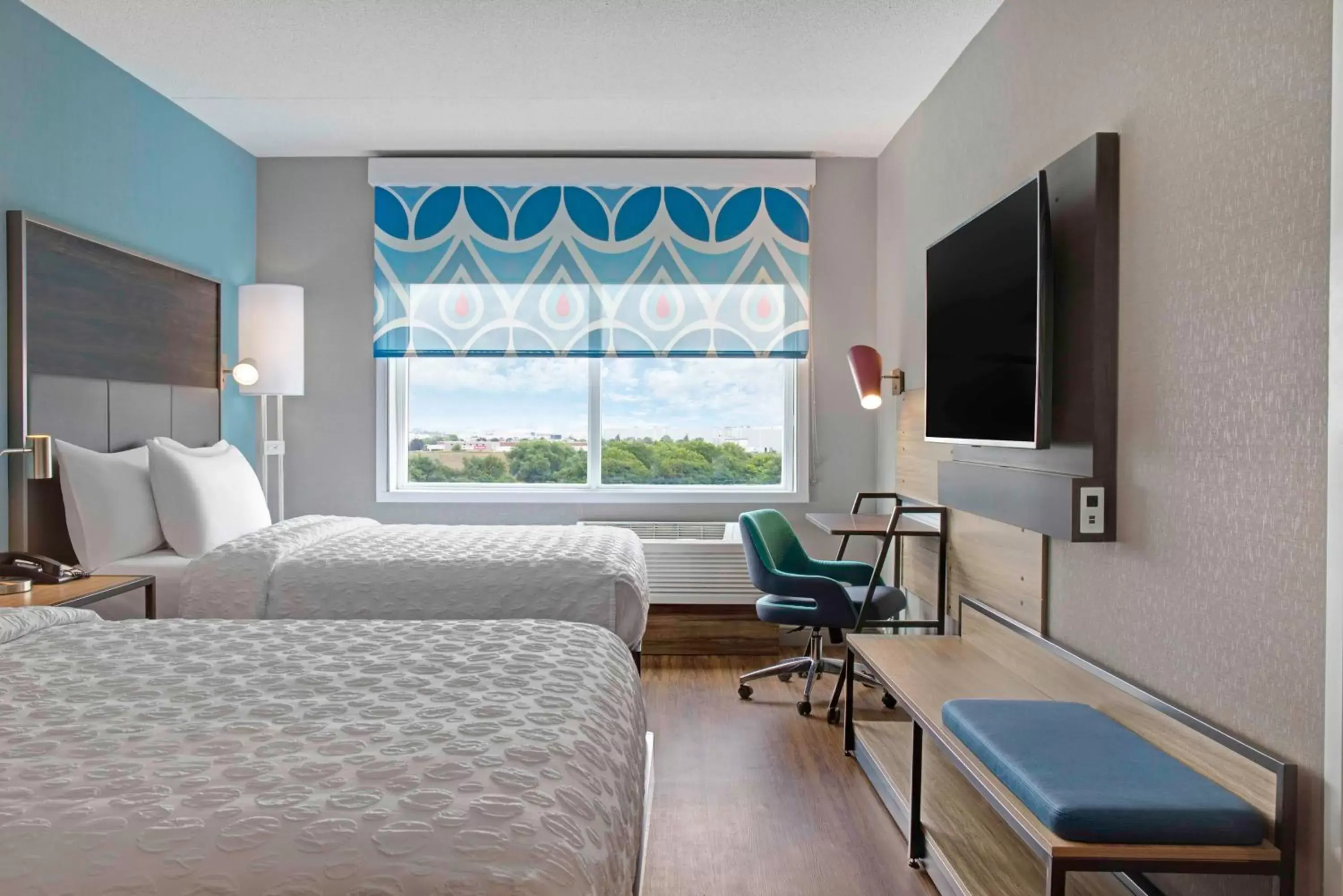 Queen Room with Two Queen Beds and Walk-In Shower in Tru By Hilton Toronto Airport West Queen Room with Two Queen Beds and Walk-In Shower in Tru By Hilton Toronto Airport West