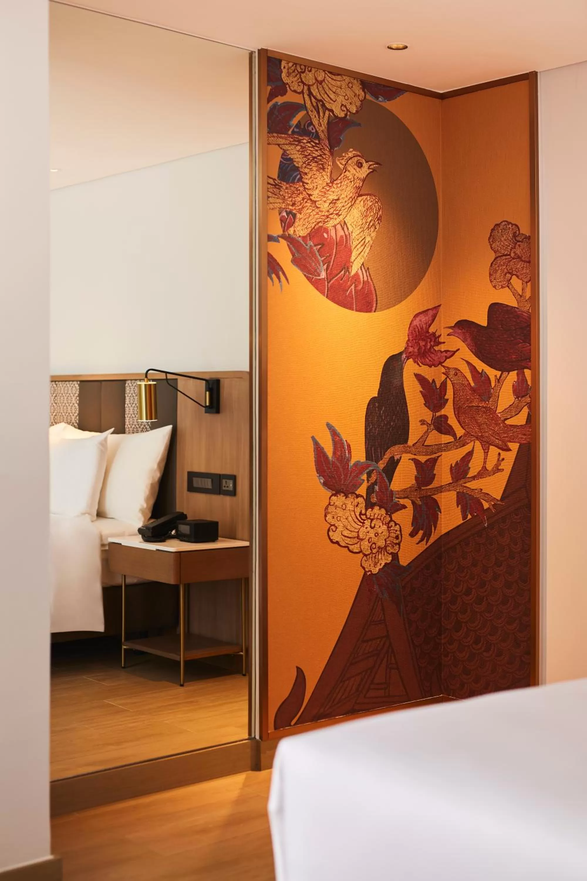 Decorative detail, Bed in Montien Hotel Surawong Bangkok