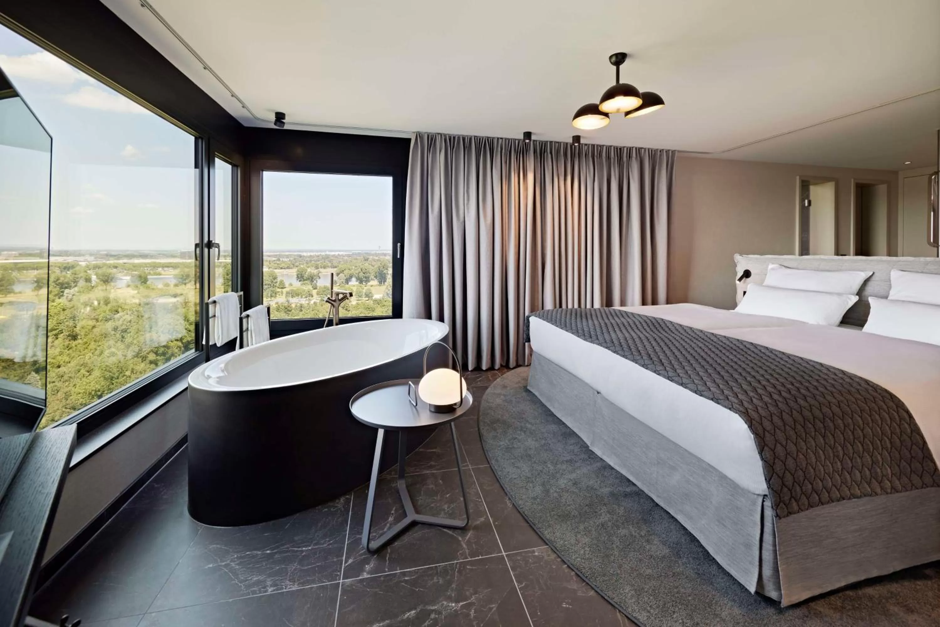 Photo of the whole room, Bed in Lindner Hotel Dusseldorf Seestern, part of JdV by Hyatt