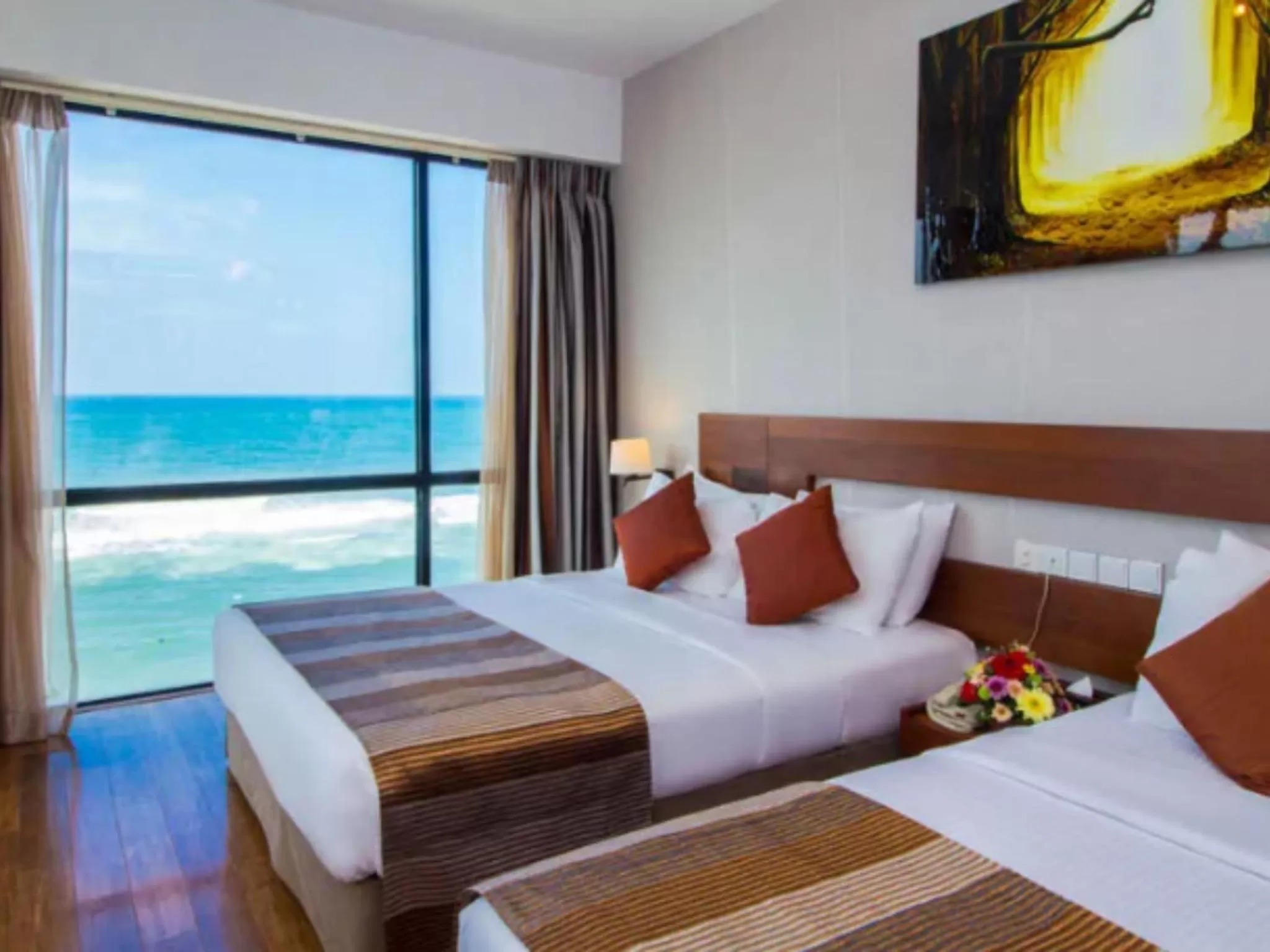 Bed in The Ocean Colombo - Guaranteed Sea View Rooms