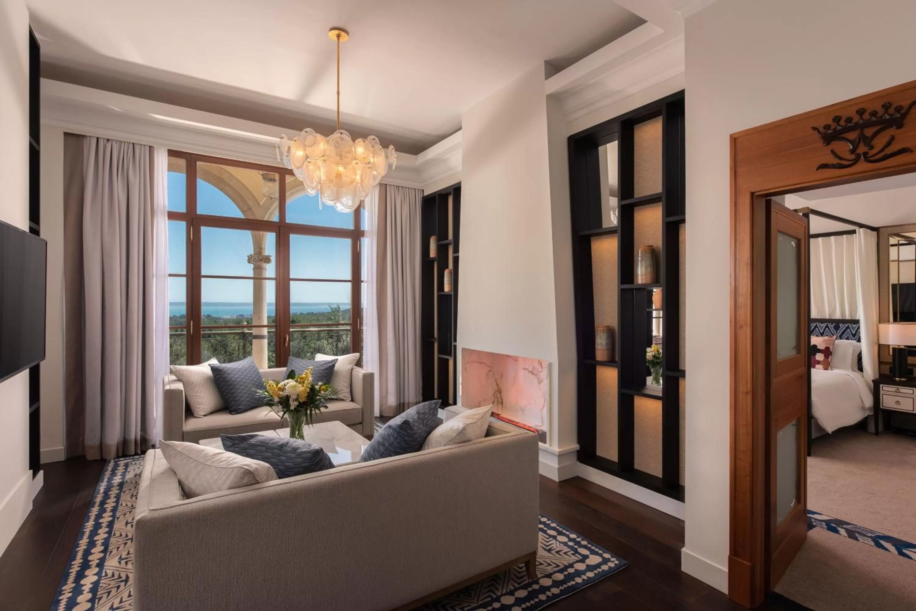 Living room, Bed in Castillo Hotel Son Vida, a Luxury Collection Hotel, Mallorca