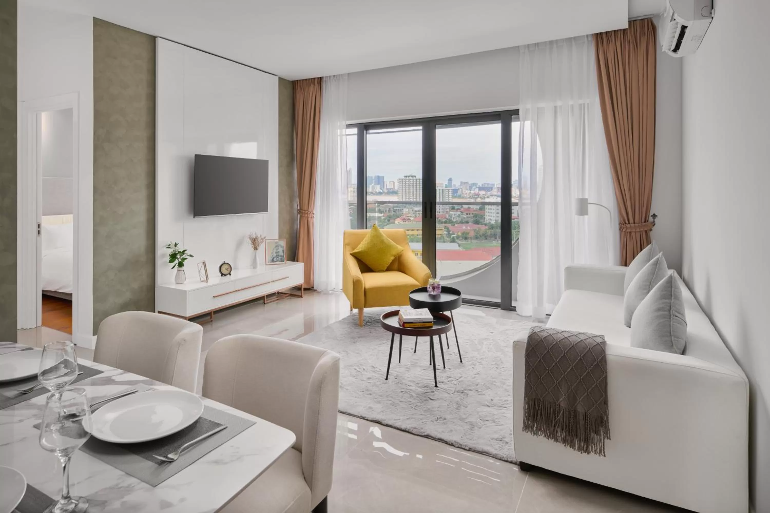 Living room in The Peninsula Phnom Penh