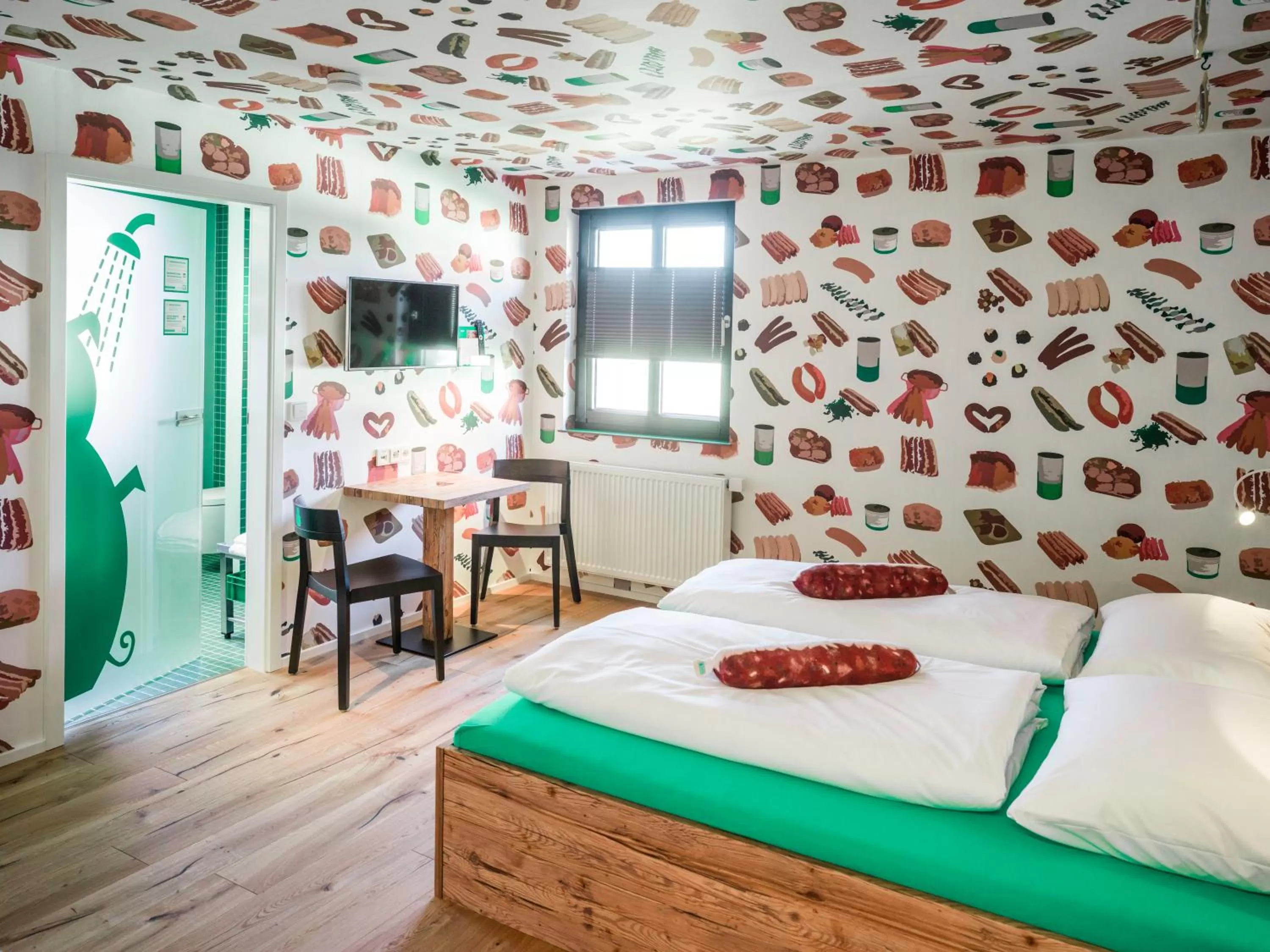 Bed in BRATWURSThotel