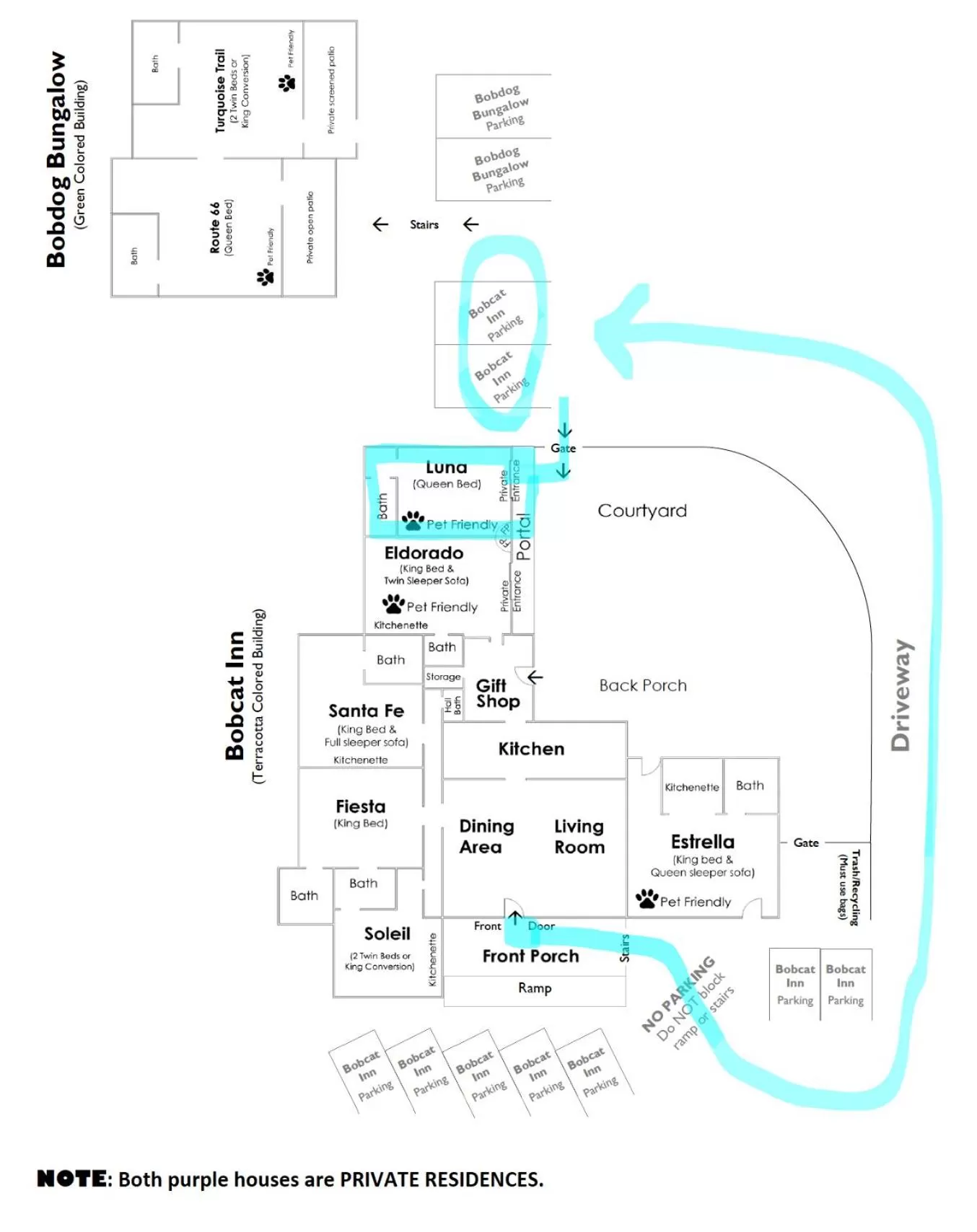 Floor plan in Bobcat Inn