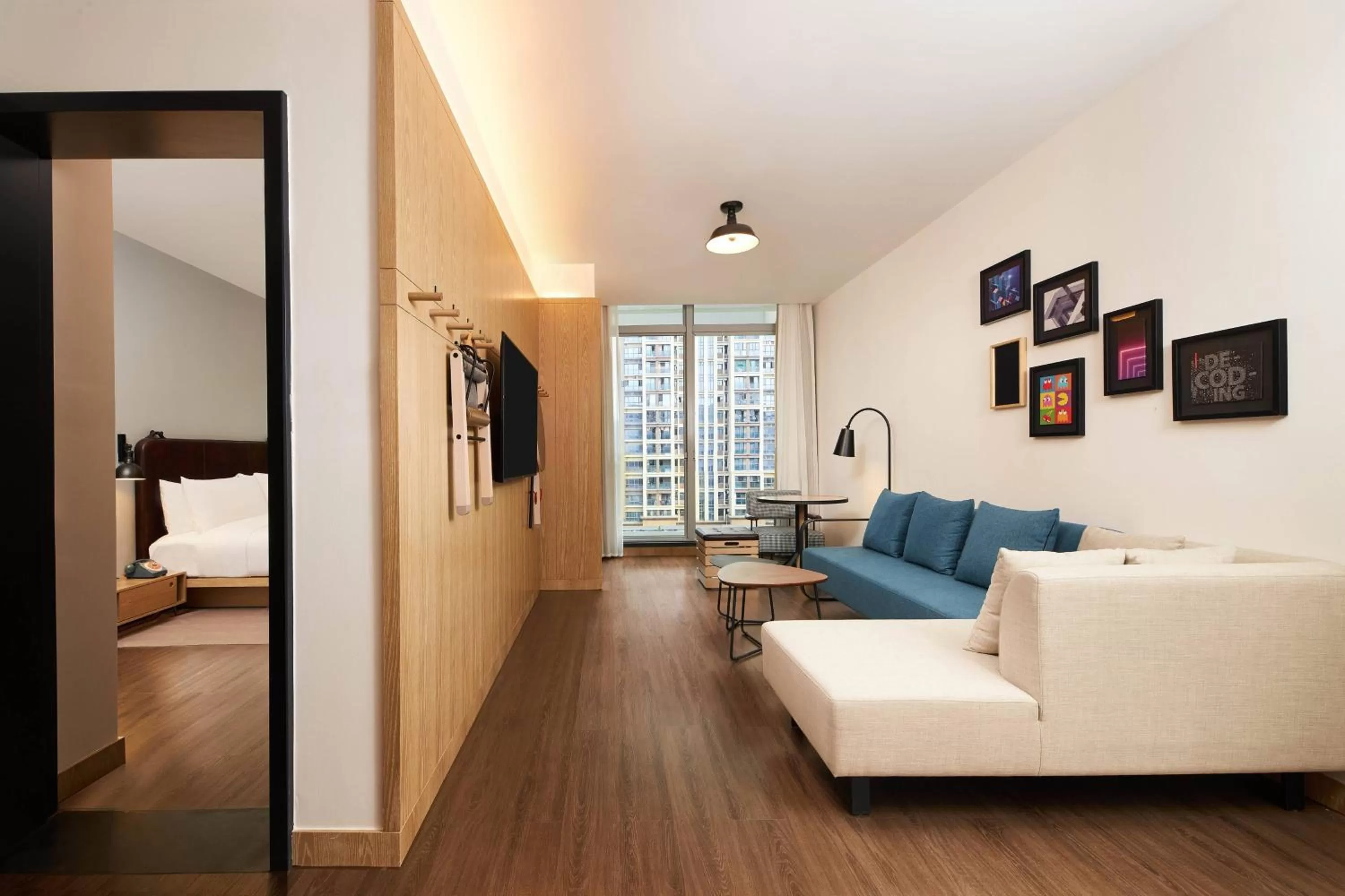 Living room in Moxy Shenzhen North Station