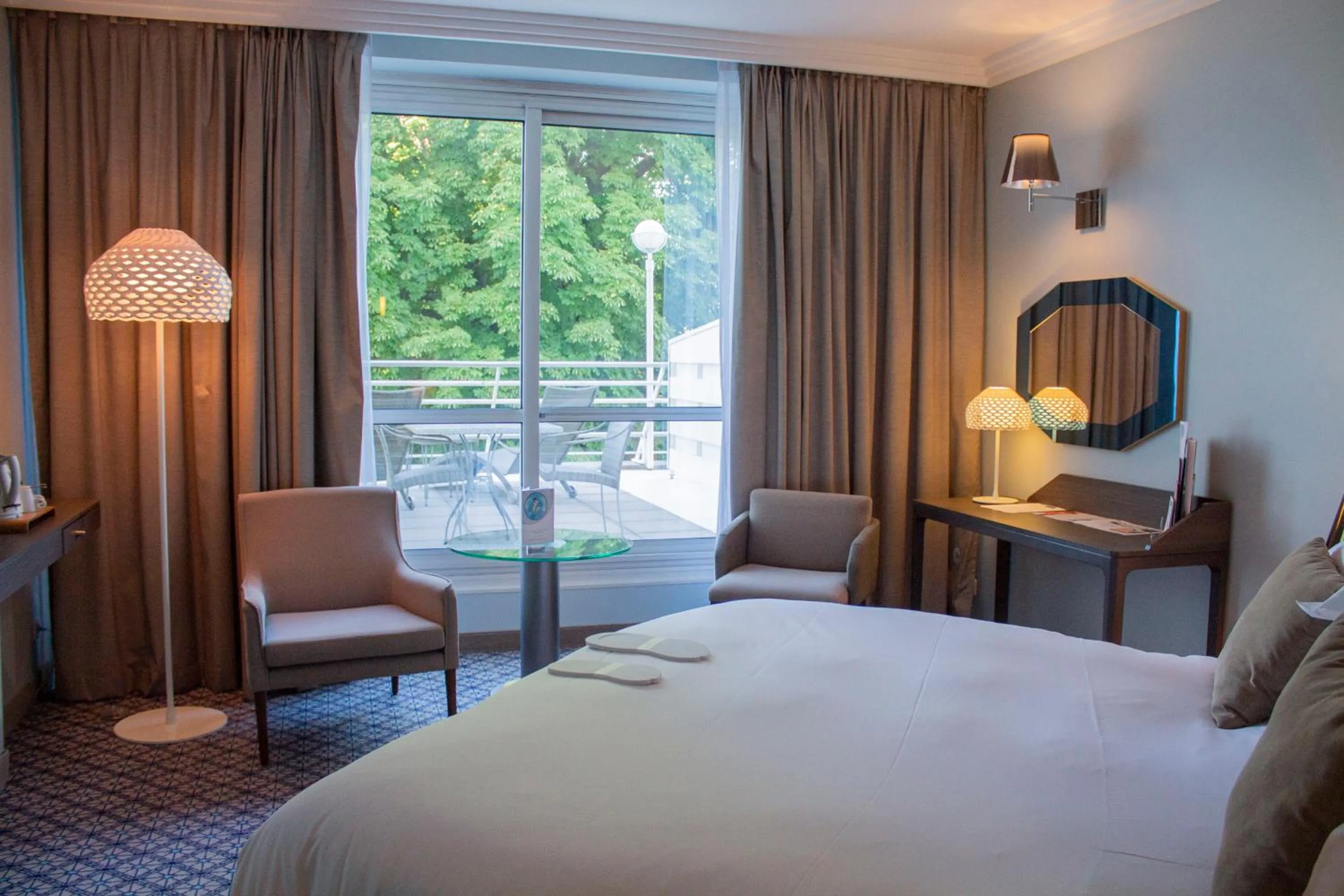 Deluxe Terrace Double Room with Park View in Vichy Spa Hotel Les Celestins