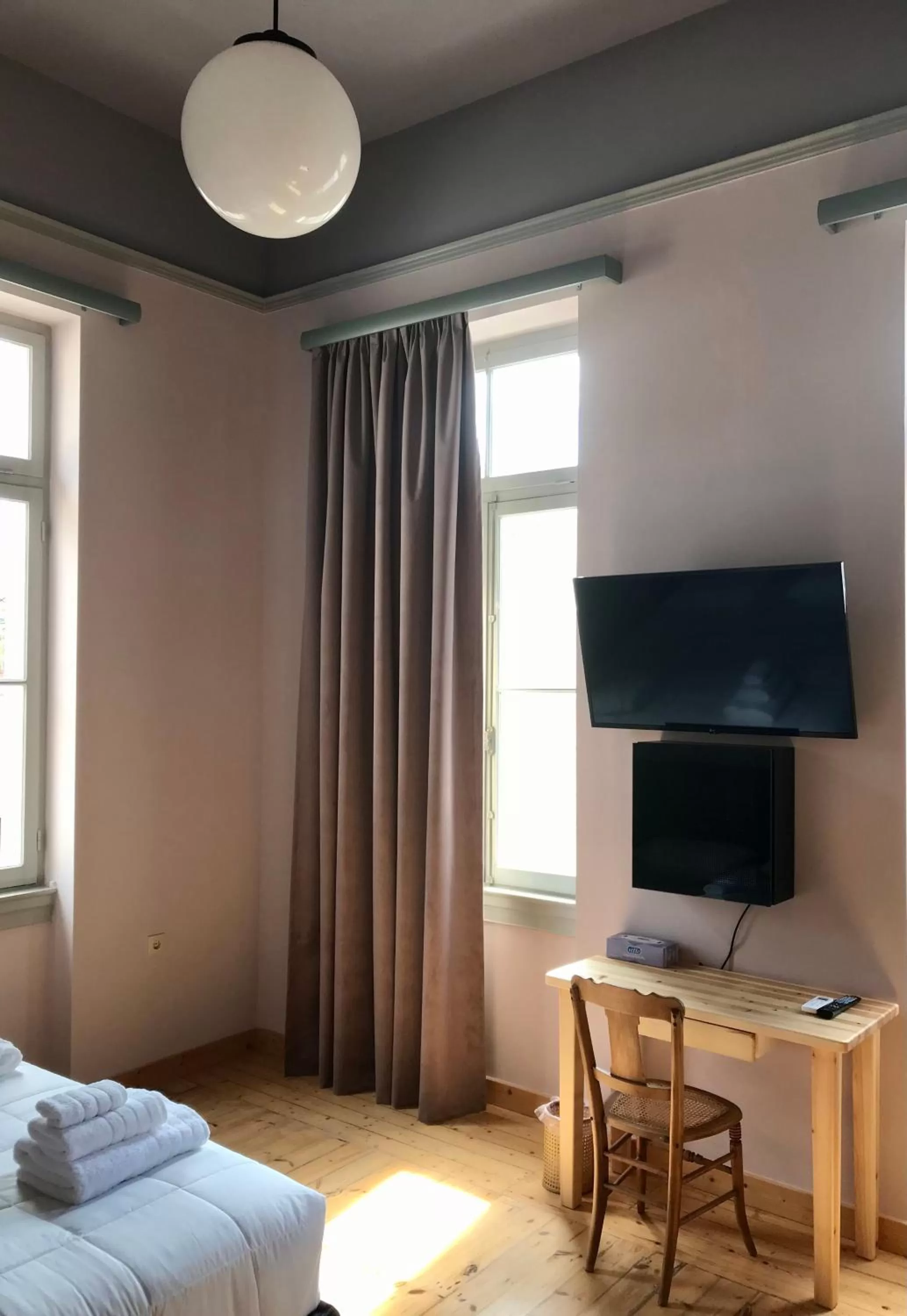 TV and multimedia, Bed in VASILIKON Hotel 1888 the past is present HISTORICAL PRESERVATION MONUMENT