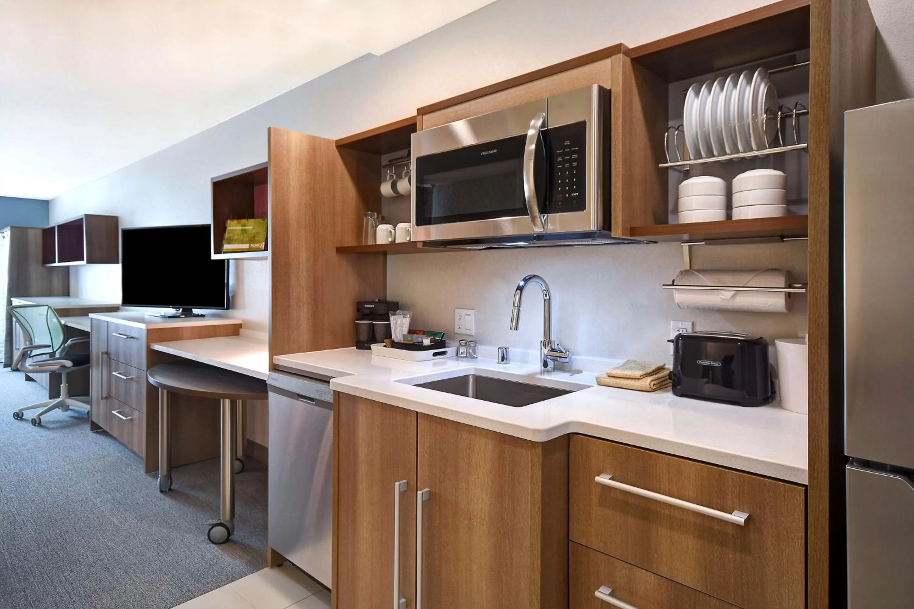 Kitchen or kitchenette in Home2 Suites by Hilton Las Vegas Convention Center - No Resort Fee