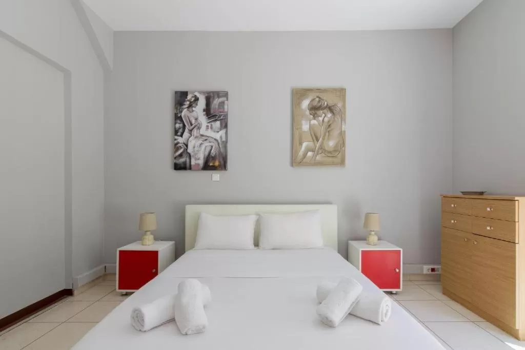 Bedroom, Bed in Arditou Akropolis Apartments-Suites