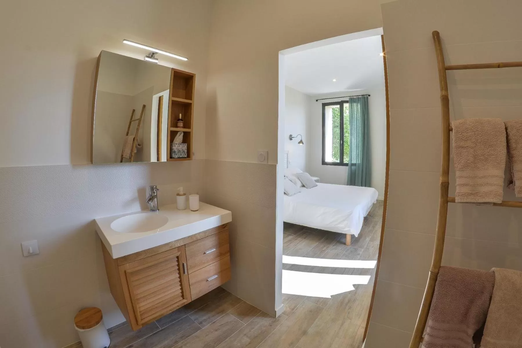 Bathroom, Bed in Domaine de Sévanes