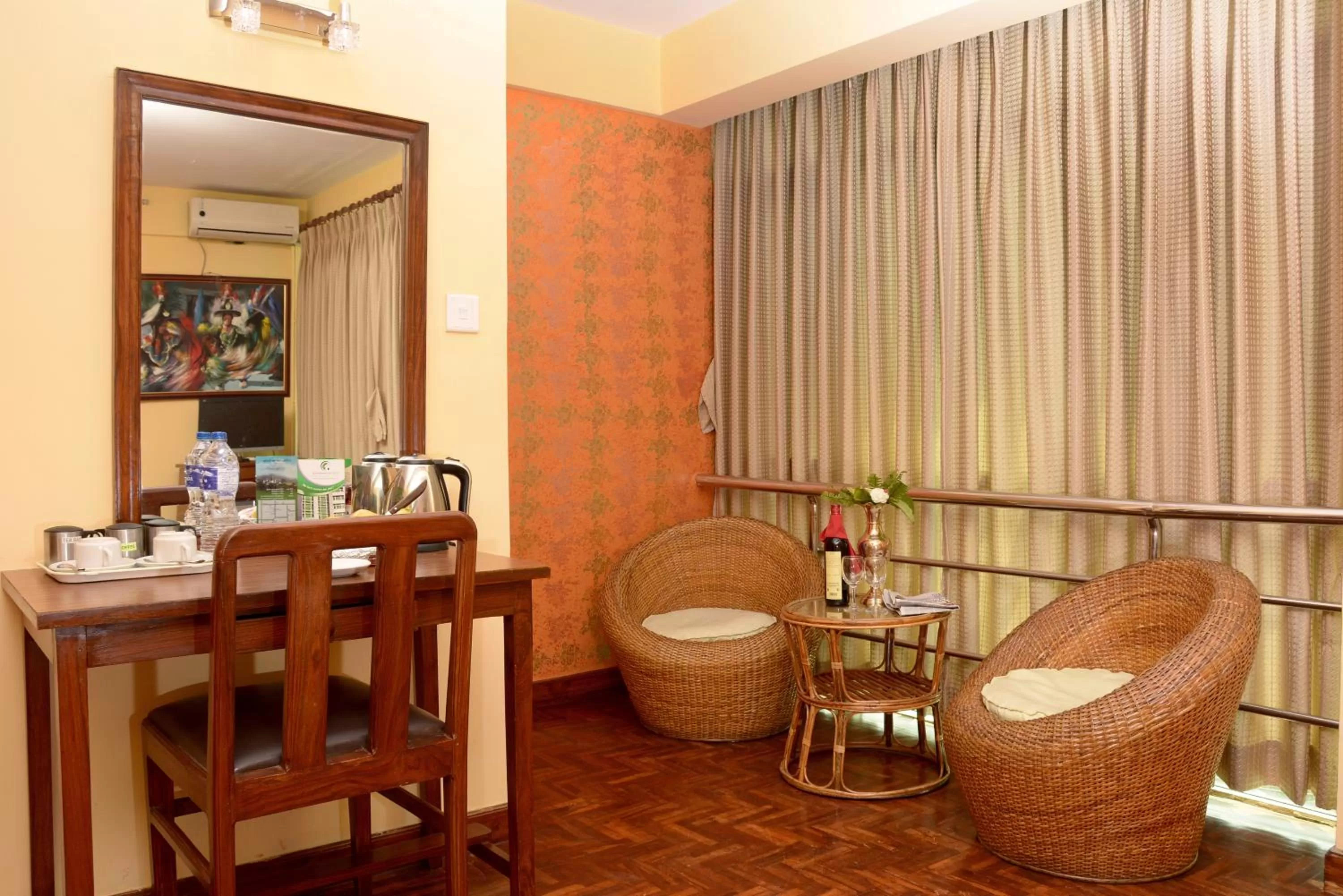 Seating area in Kathmandu Eco Hotel