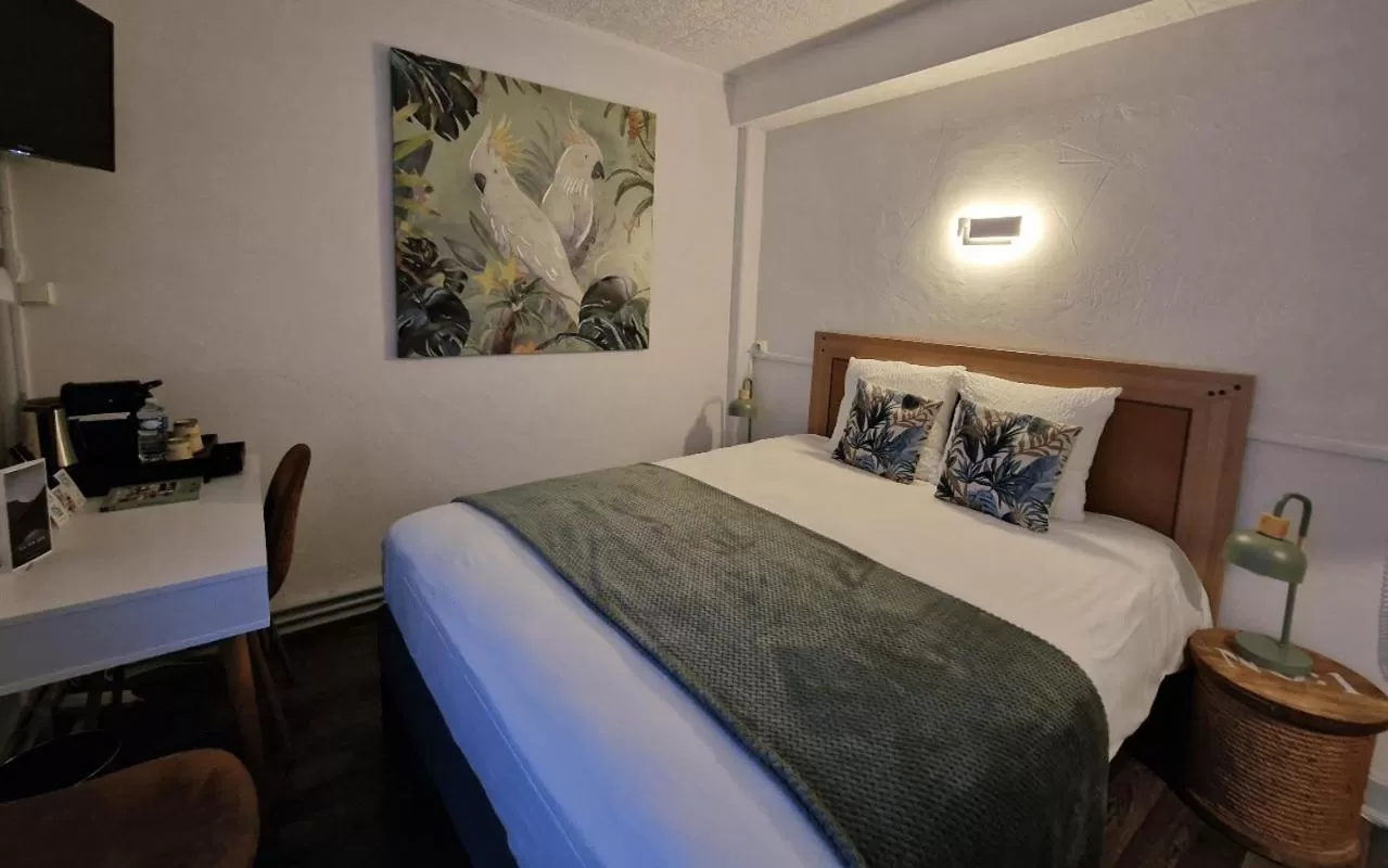 Bed in Logis Central Hôtel - Restaurant & Spa