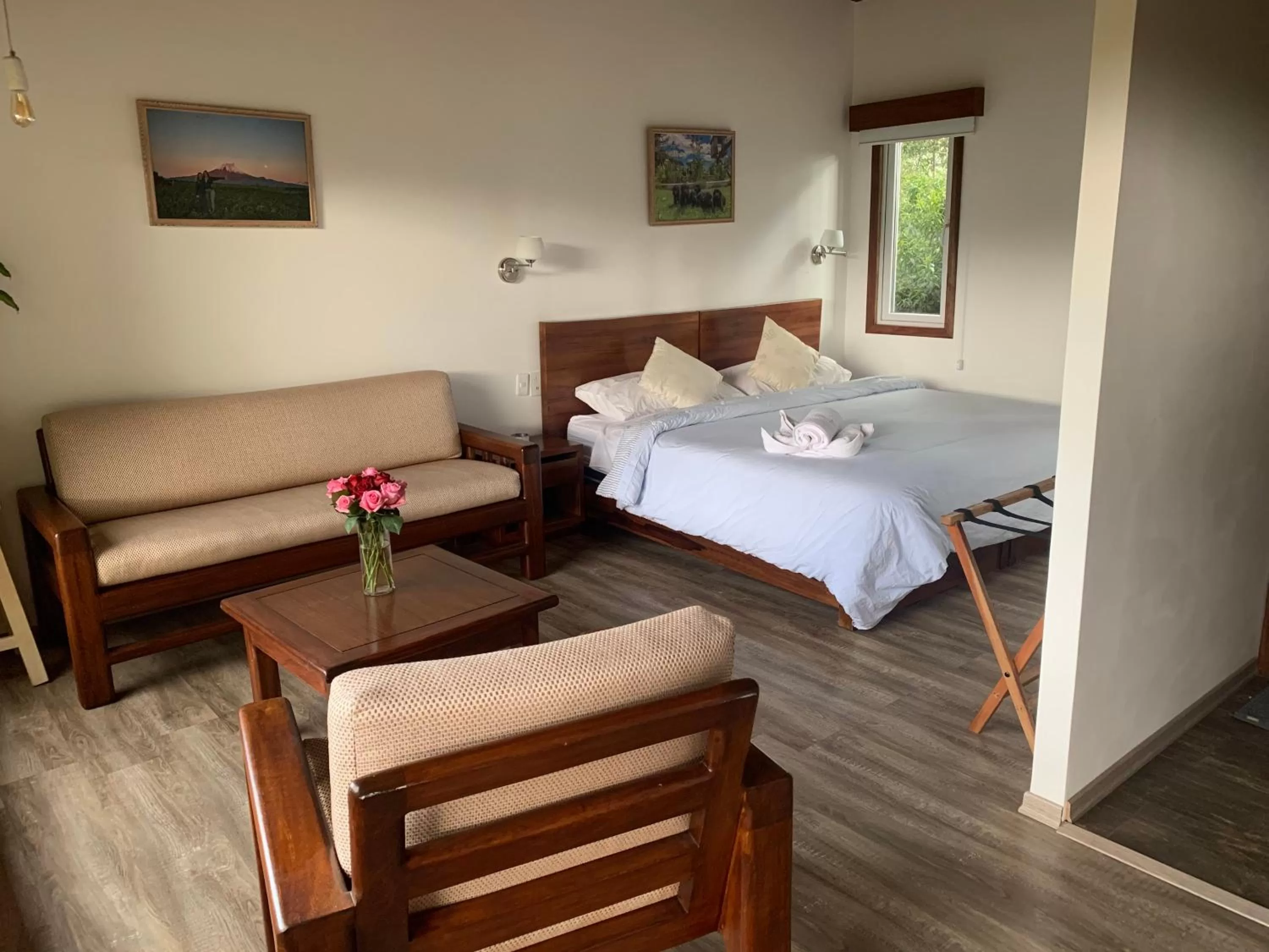 Bed in Hosteria Papagayo Cotopaxi