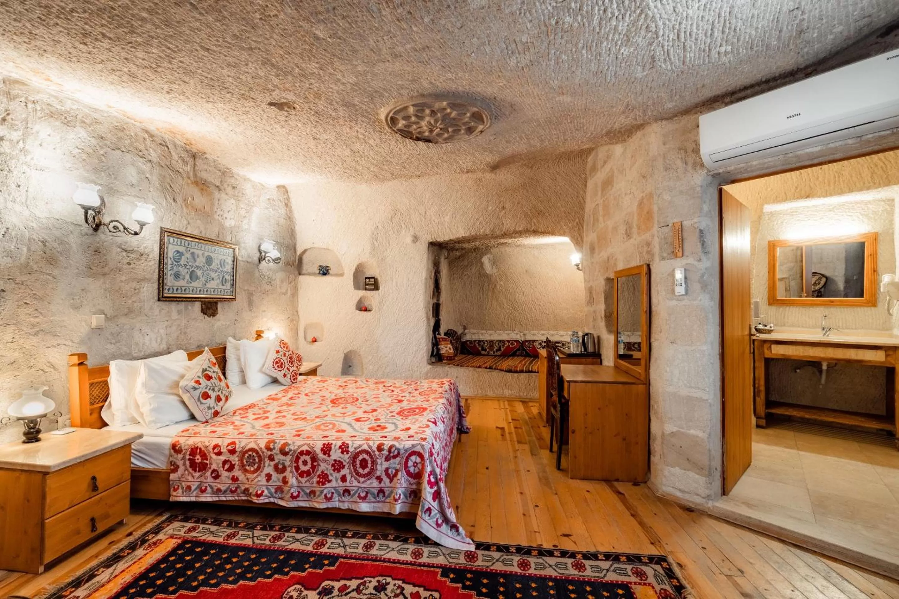 Bed in Amber Cave Suites