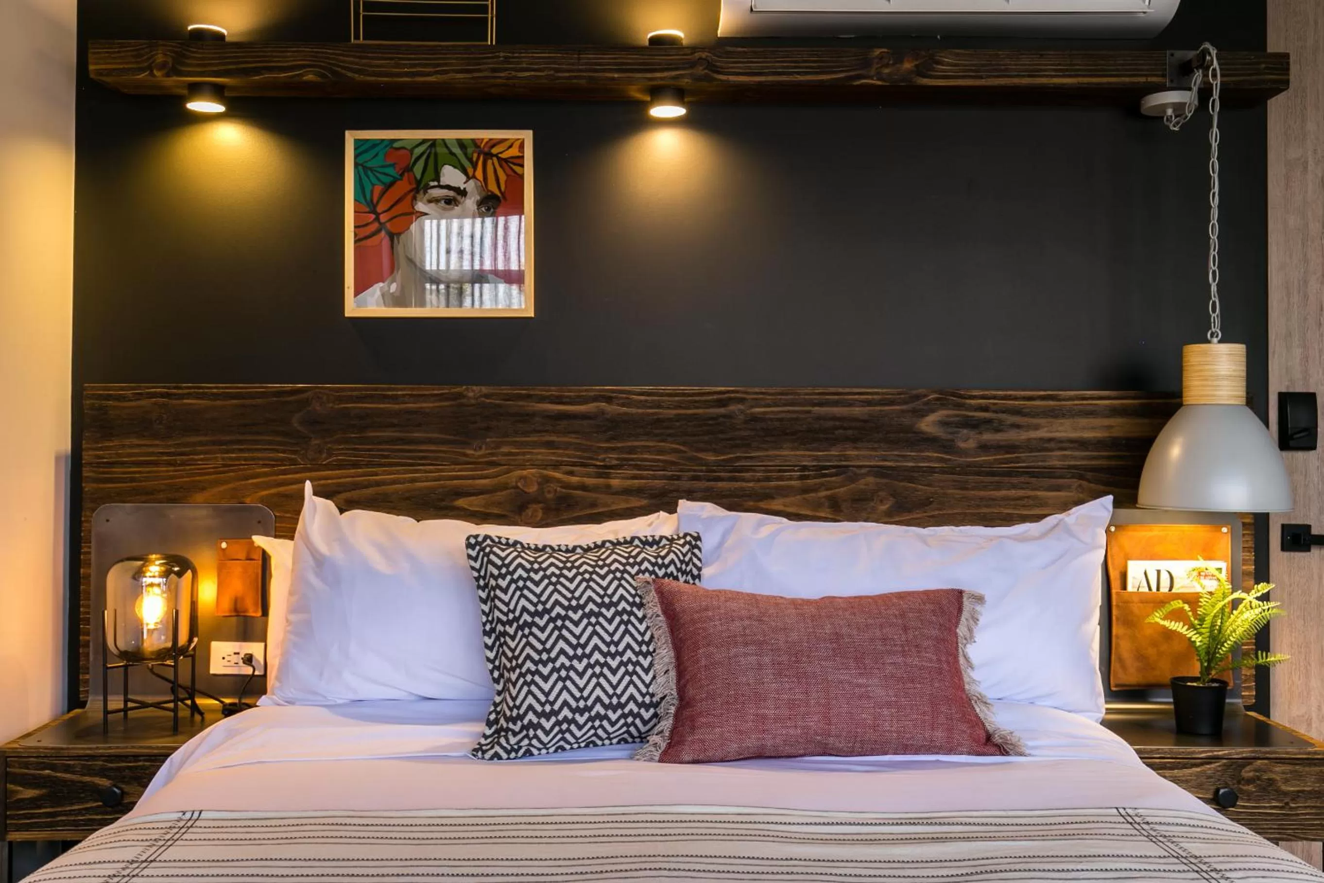 Bed in Factory Lofts Hotel